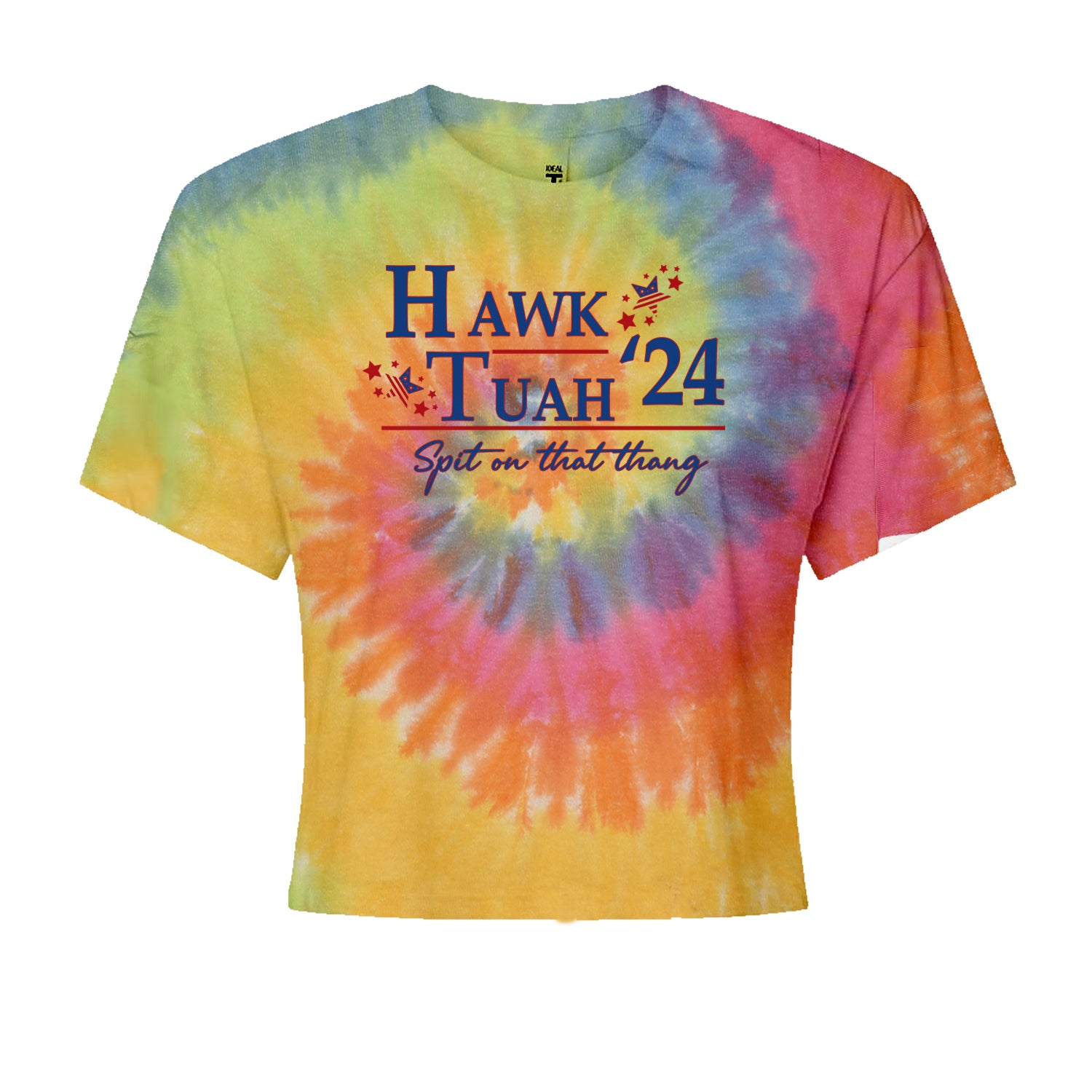 Vote For Hawk Tuah Spit On That Thang 2024 Cropped T-Shirt Heather Grey