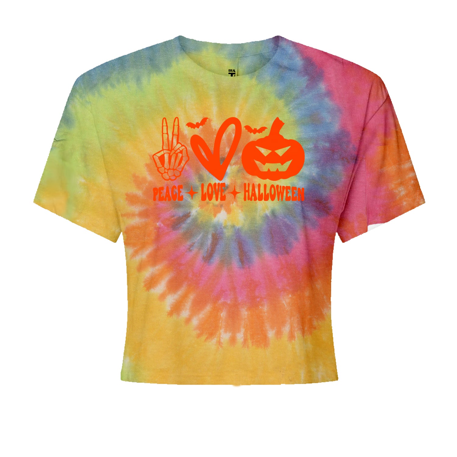 Peace, Love and Halloween Cropped T-Shirt Eternity