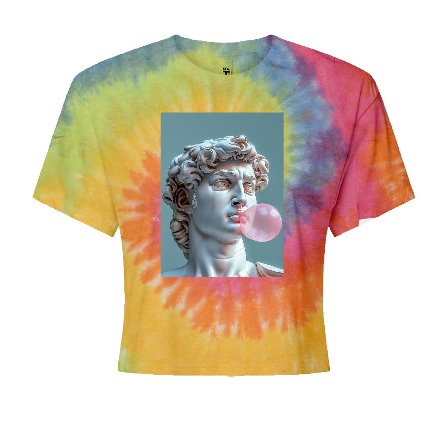 Michelangelo's David with Bubble Gum Contemporary Statue Art Cropped T-Shirt Eternity