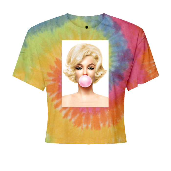 Ms. Monroe Pink Bubble Gum American Icon Cropped T-Shirt