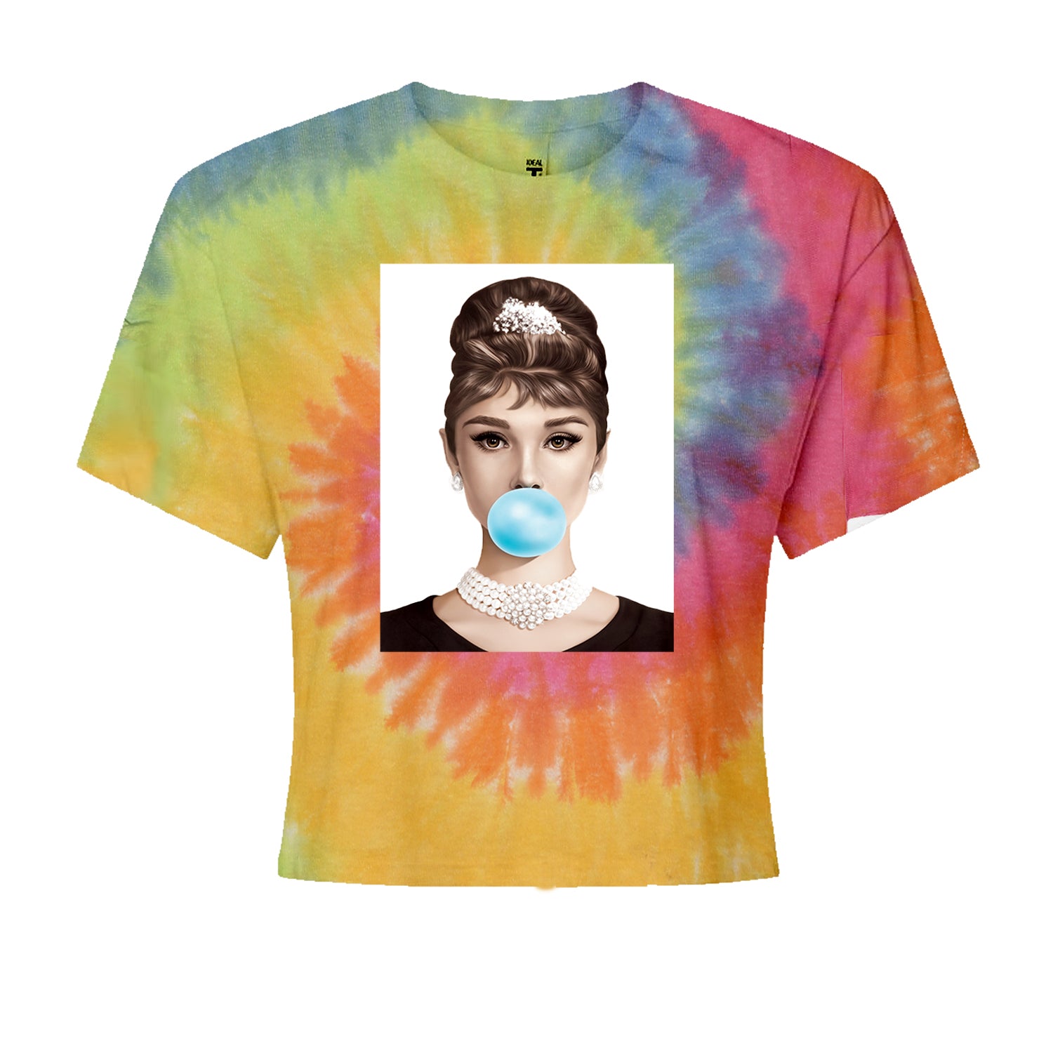 Audrey Hepburn Chewing Bubble Gum American Icon Cropped T-Shirt Eternity