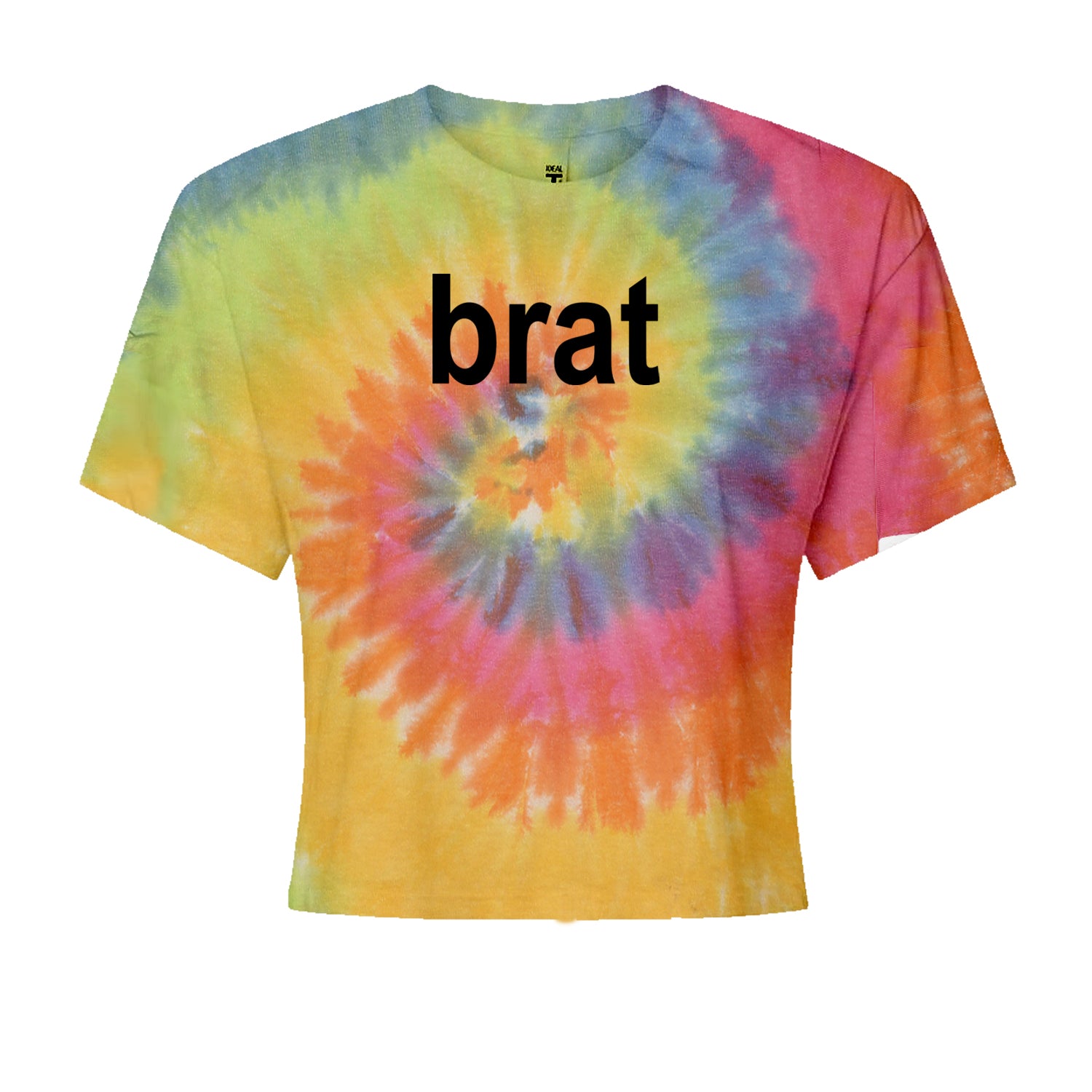 Brat Lime Green I'm So Julia Cropped T-Shirt Heather Grey