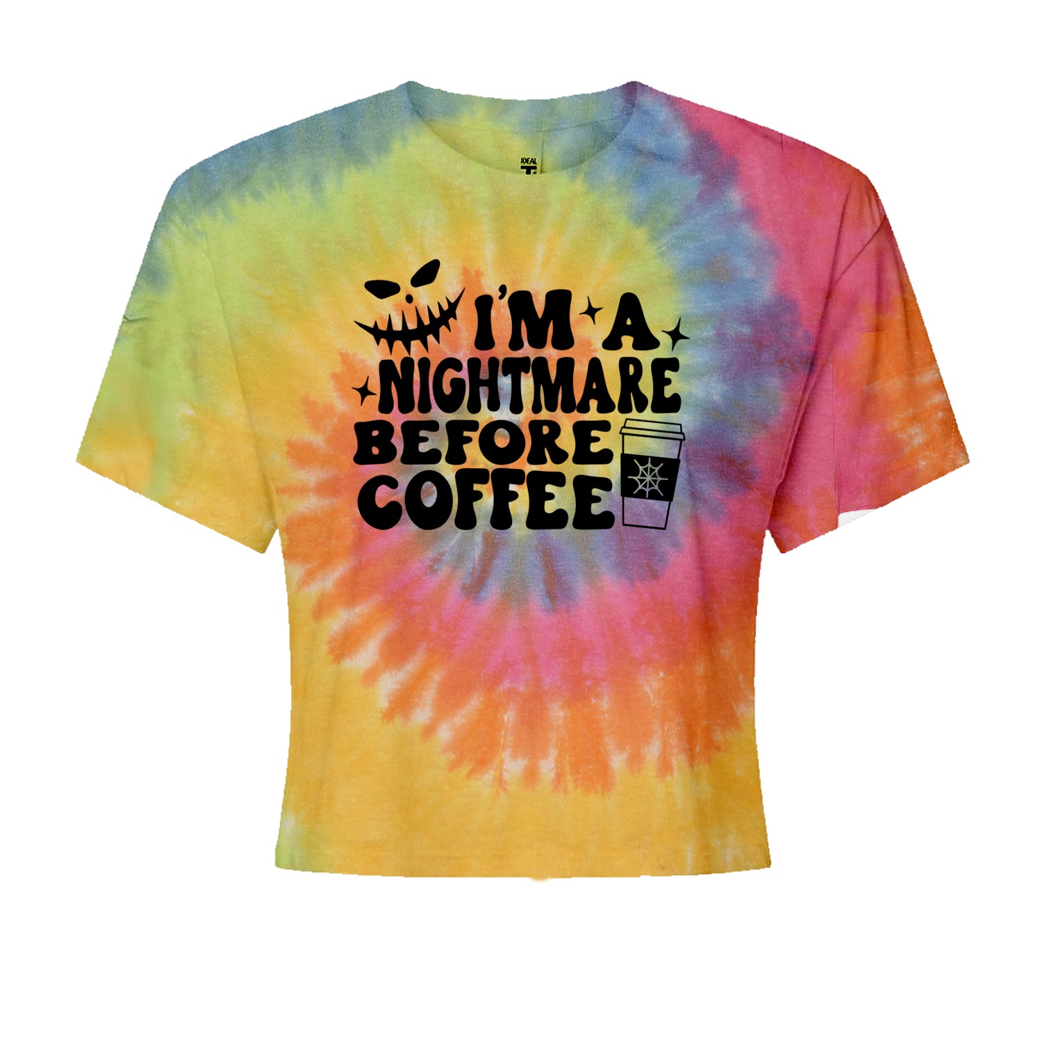 I'm A Nightmare Before Coffee Cropped T-Shirt Heather Grey