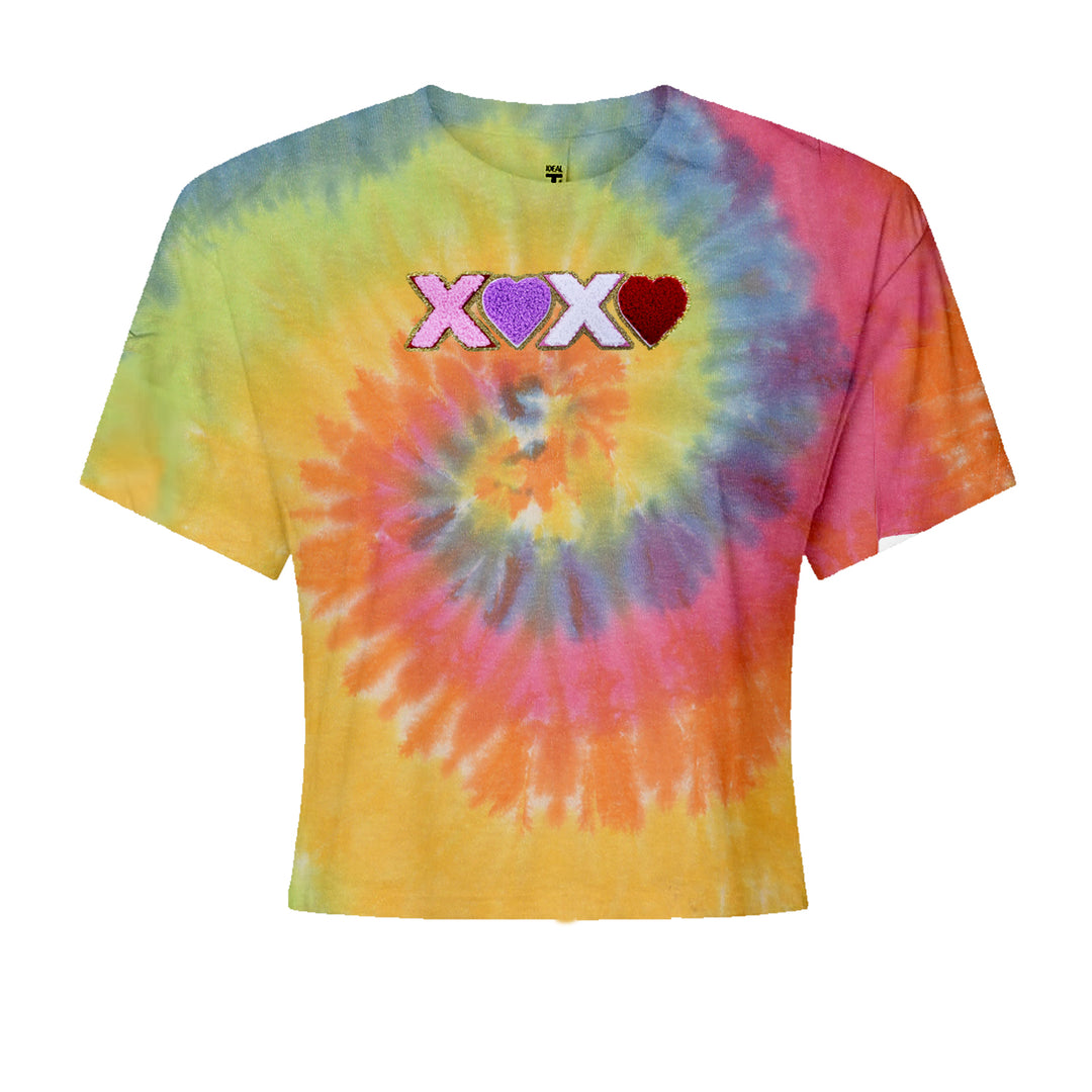 XOXO Chenille Patch Valentines DaysCropped T-Shirt Eternity