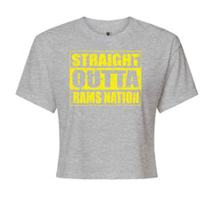 Straight Outta Rams Nation   Cropped T-Shirt Heather Grey