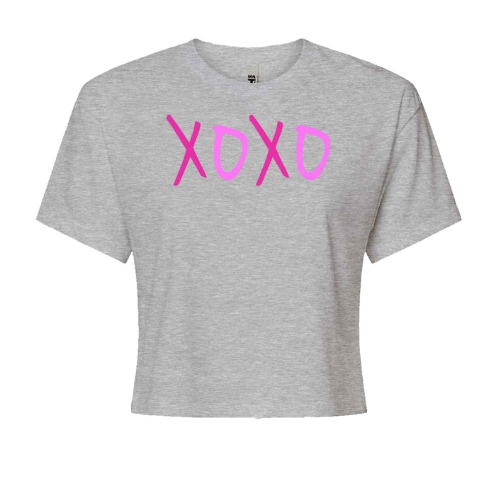 XOXO Pink PrintCropped T-Shirt