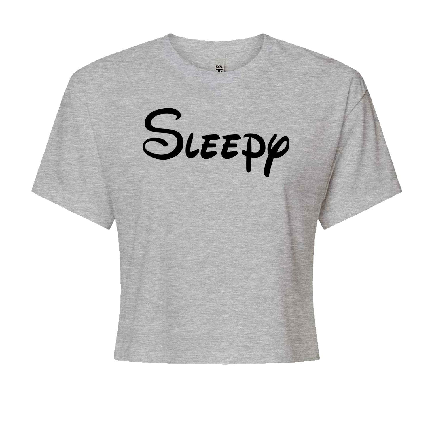 Sleepy - 7 Dwarfs Costume Cropped T-Shirt Heather Grey