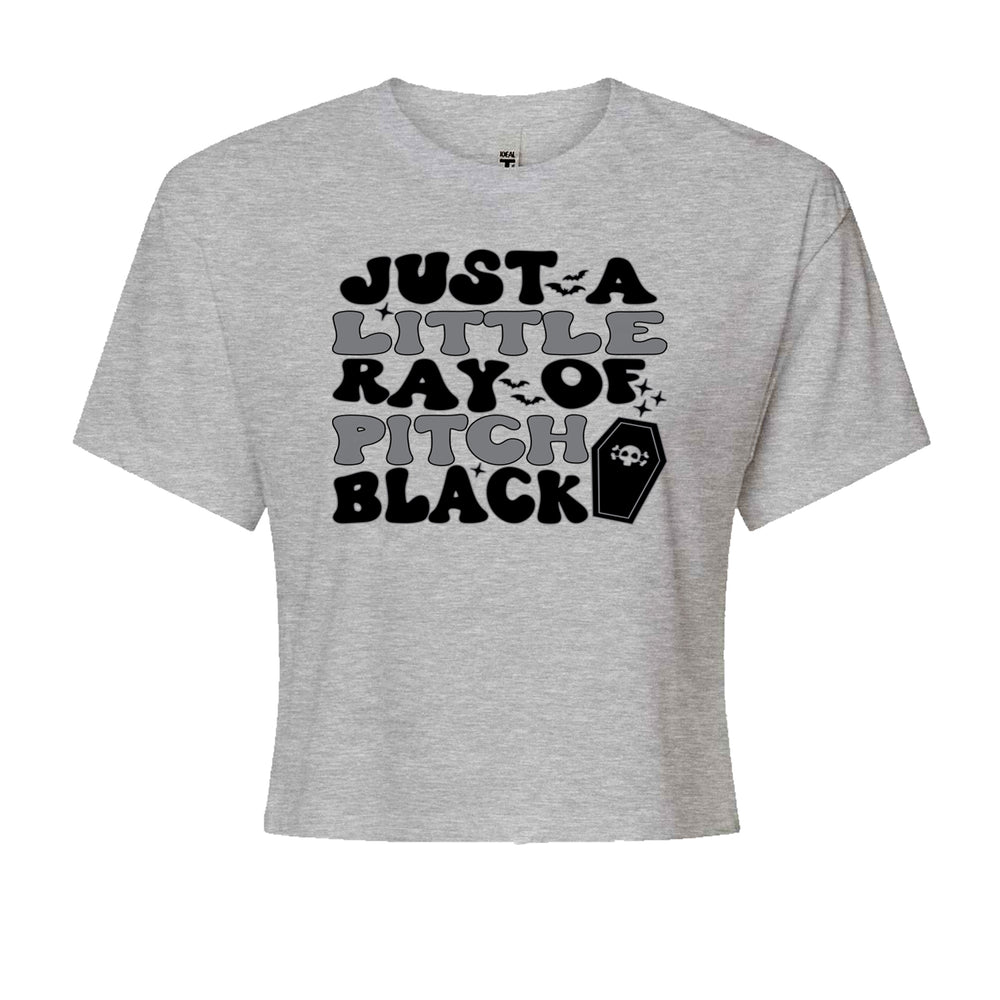 Just A Little Ray of Pitch Black Cropped T-Shirt Heather Grey