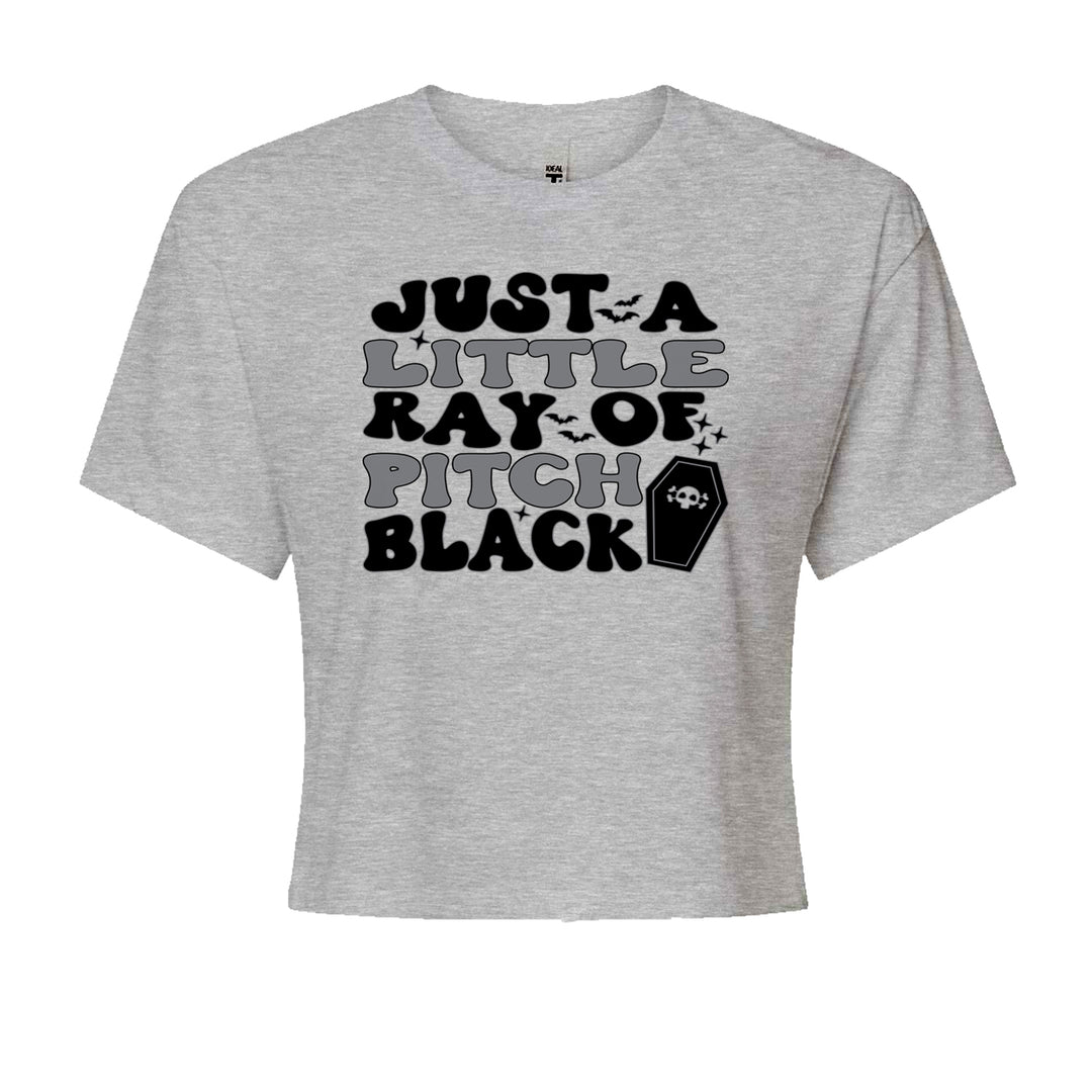 Just A Little Ray of Pitch Black graphic on Women's Boxy Crop T-Shirt