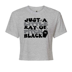Just A Little Ray of Pitch Black graphic on Women's Boxy Crop T-Shirt