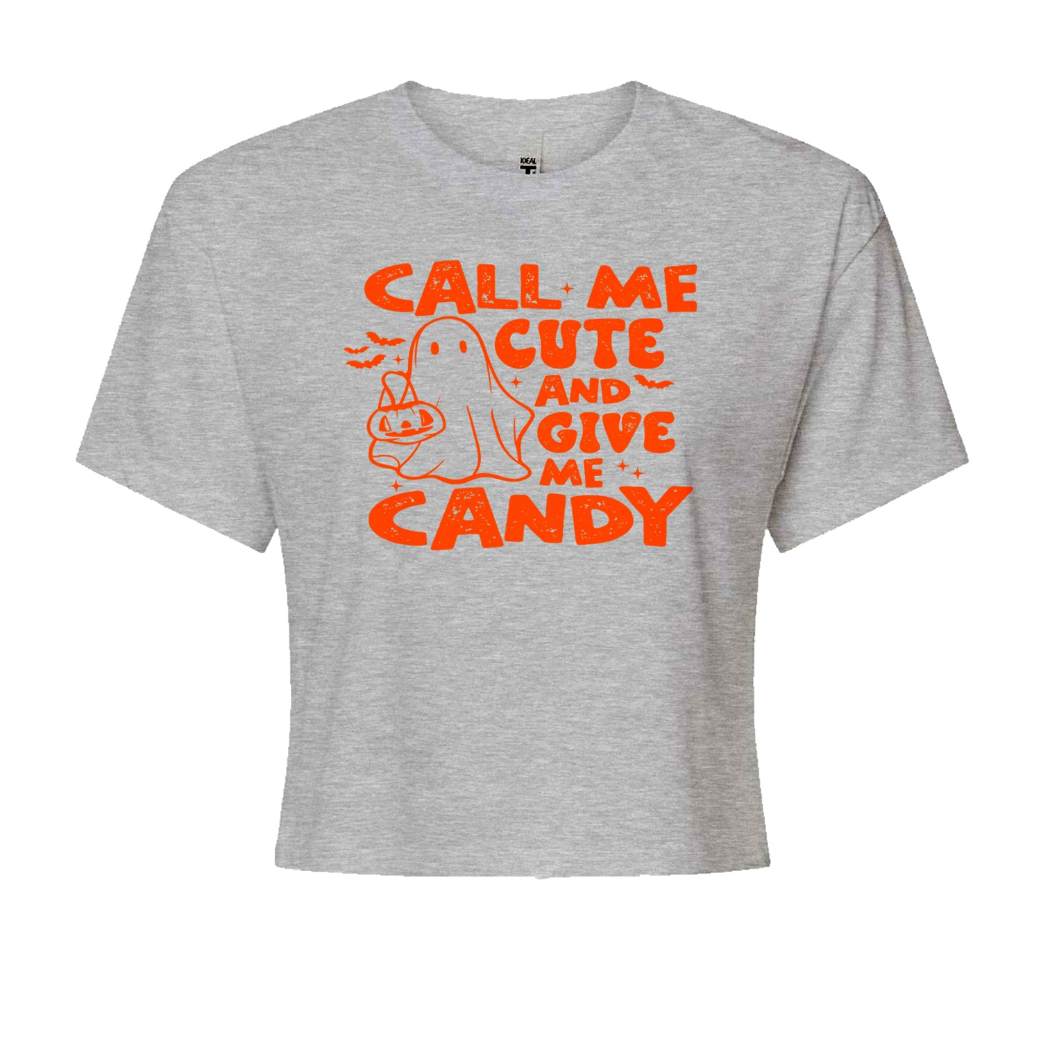 Call Me Cute And Give Me Candy Cropped T-Shirt Black