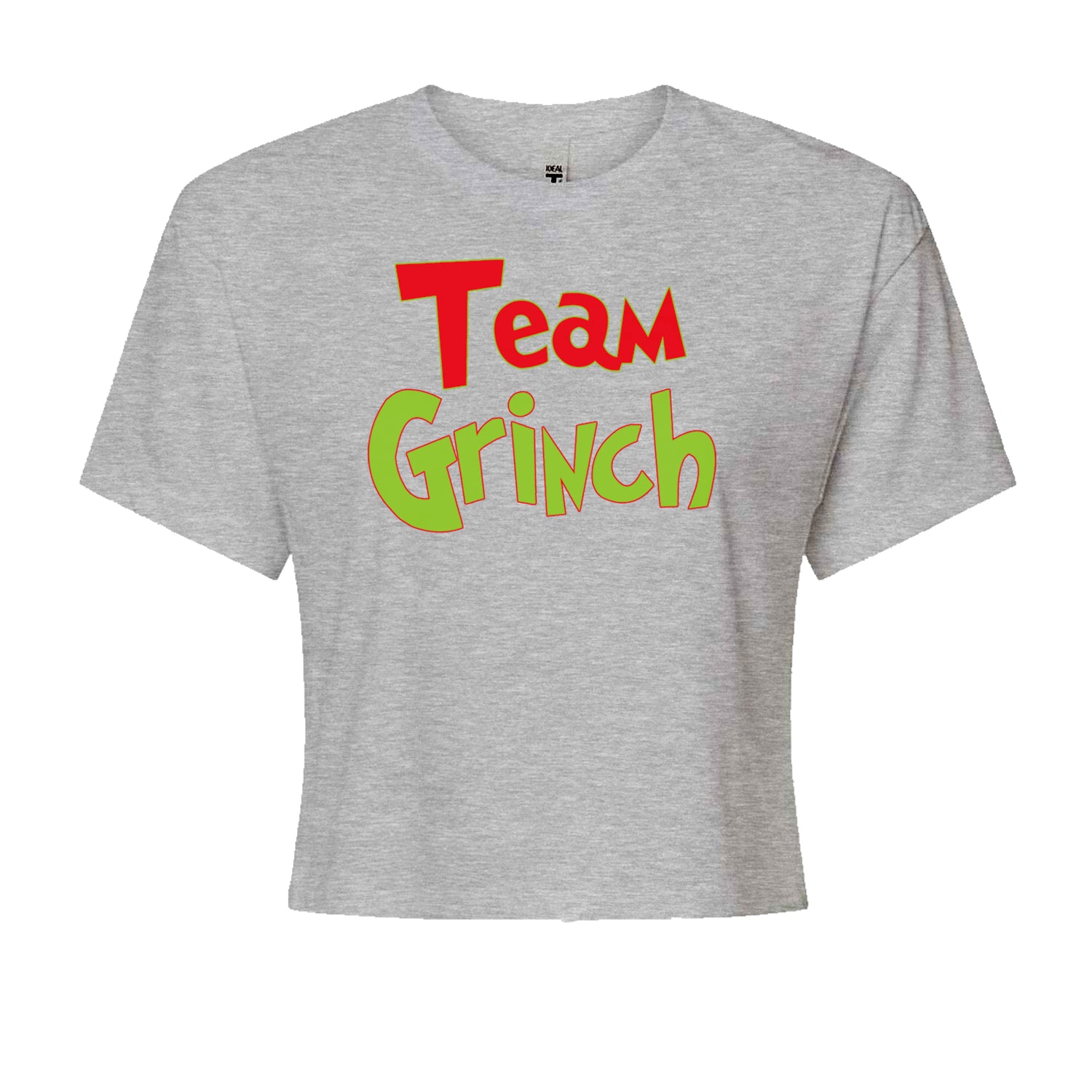 Team Gr-nch Jolly Grinchmas Merry ChristmasCropped T-Shirt Heather Grey