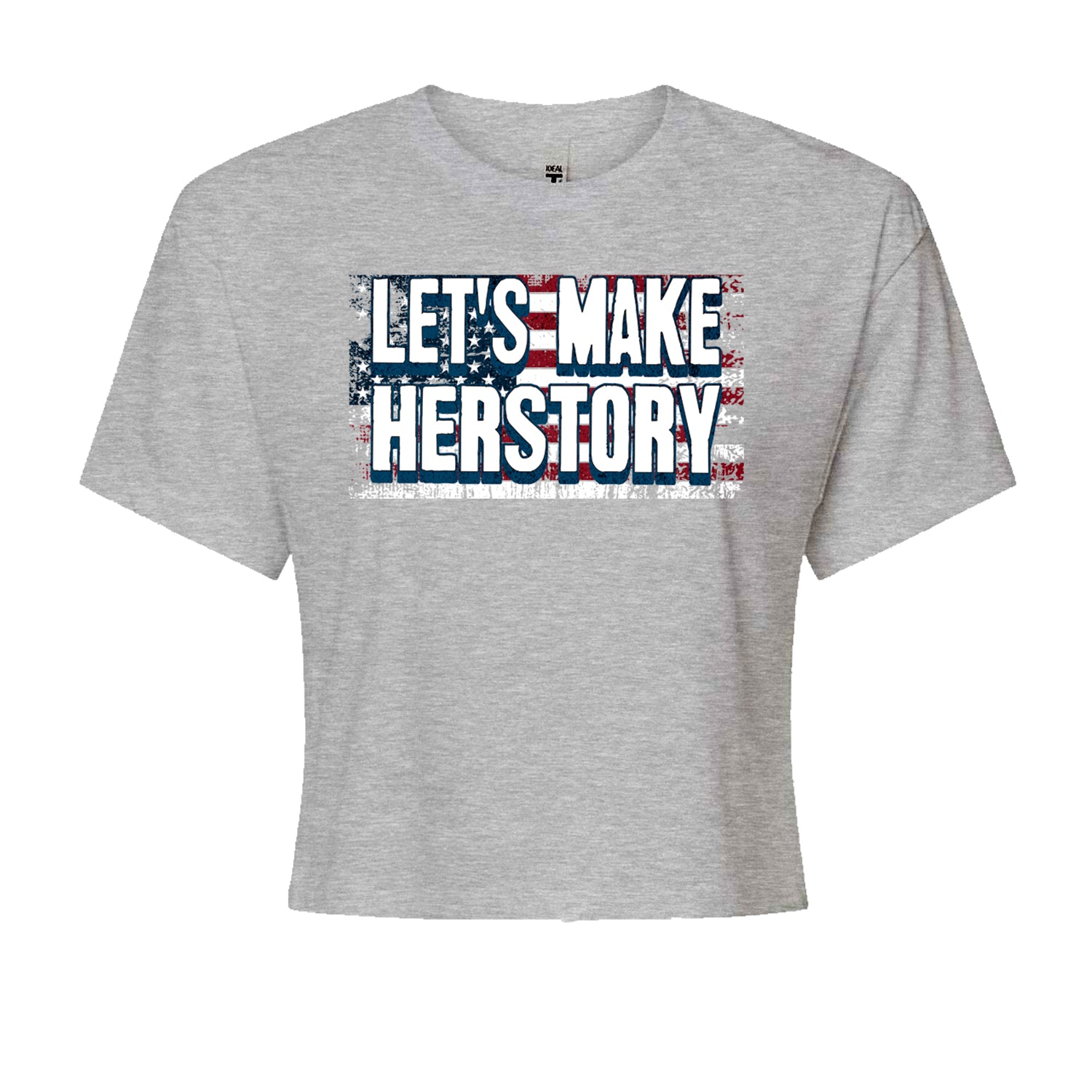 Lets Make Herstory - Support Kamala Harris For President 2024 Cropped T-Shirt Heather Grey