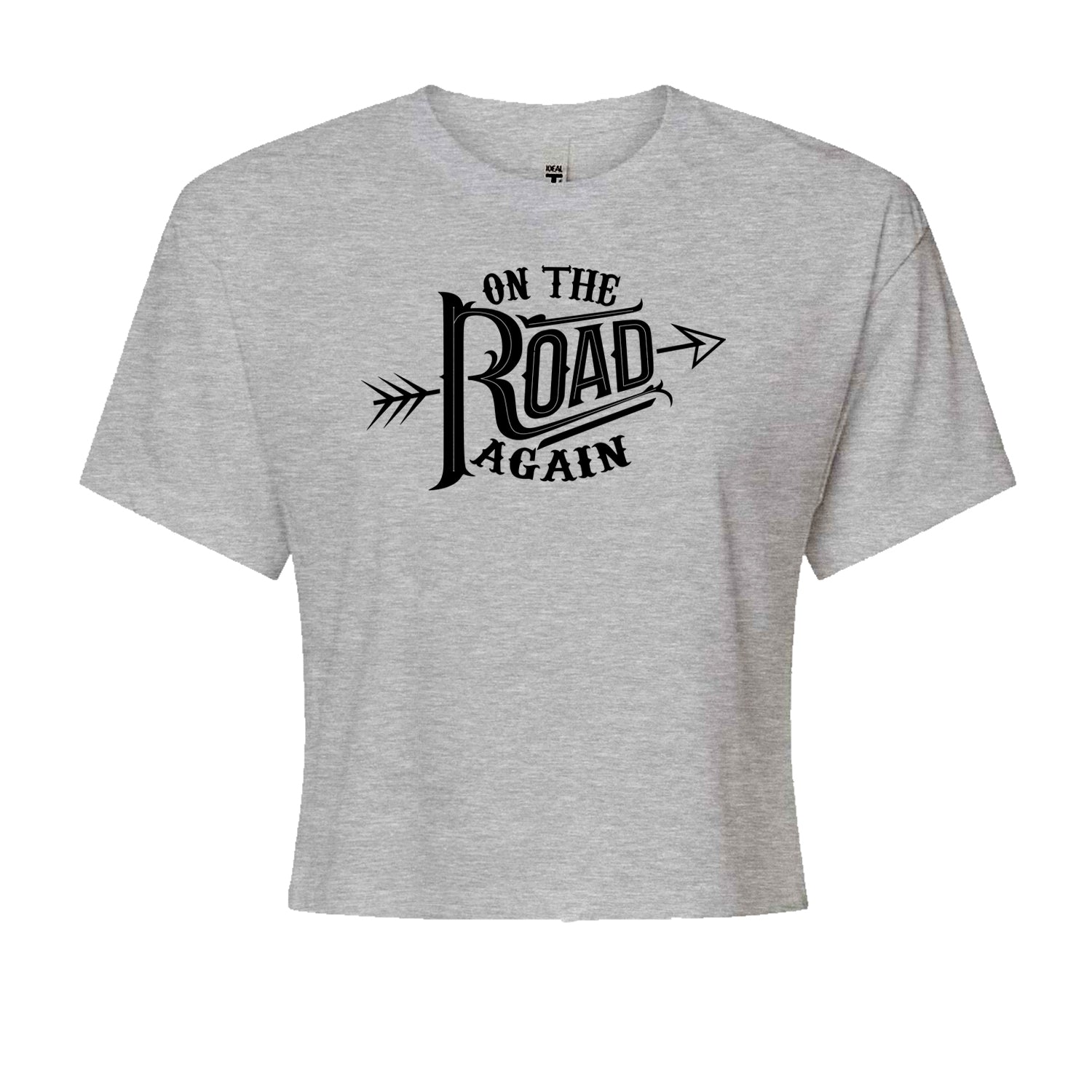 On The Road Again Hippy Country Music Cropped T-Shirt Jelly Bean