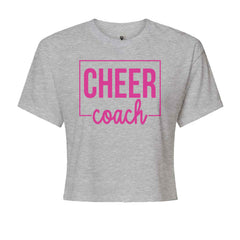 Cheer Coach Cheerleader Cropped T-Shirt Heather Grey