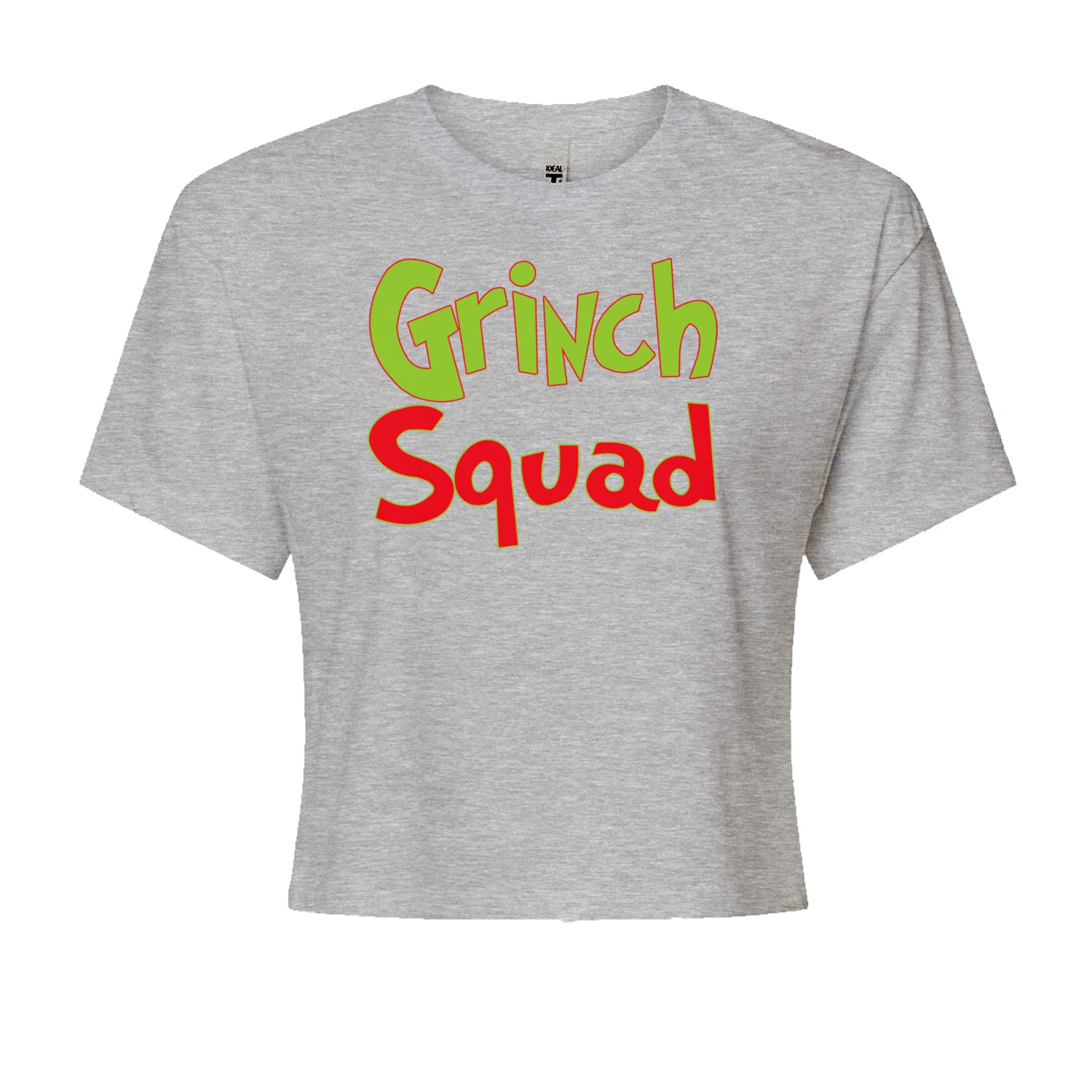 Gr-nch Squad Jolly Grinchmas Merry ChristmasCropped T-Shirt Heather Grey