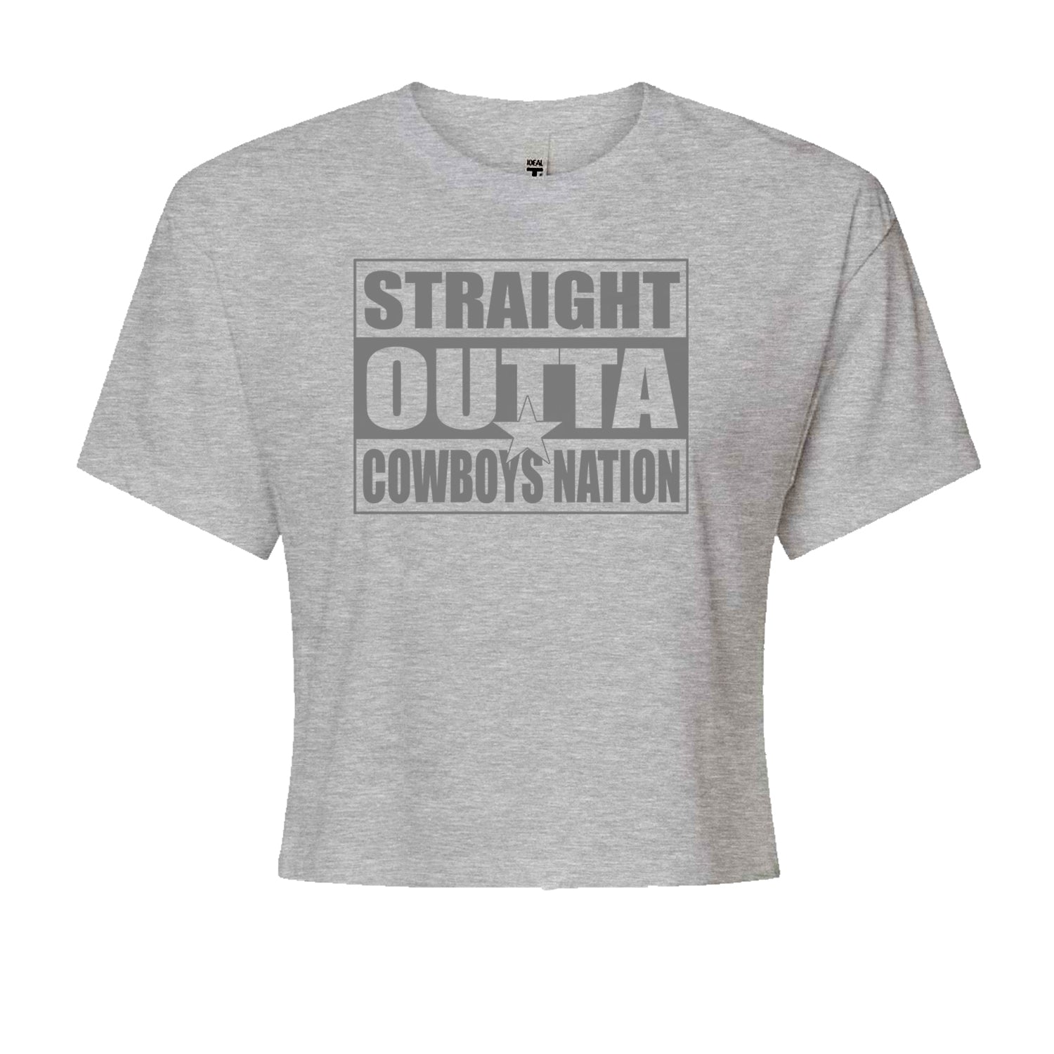 Straight Outta Cowboys Nation   Cropped T-Shirt Heather Grey