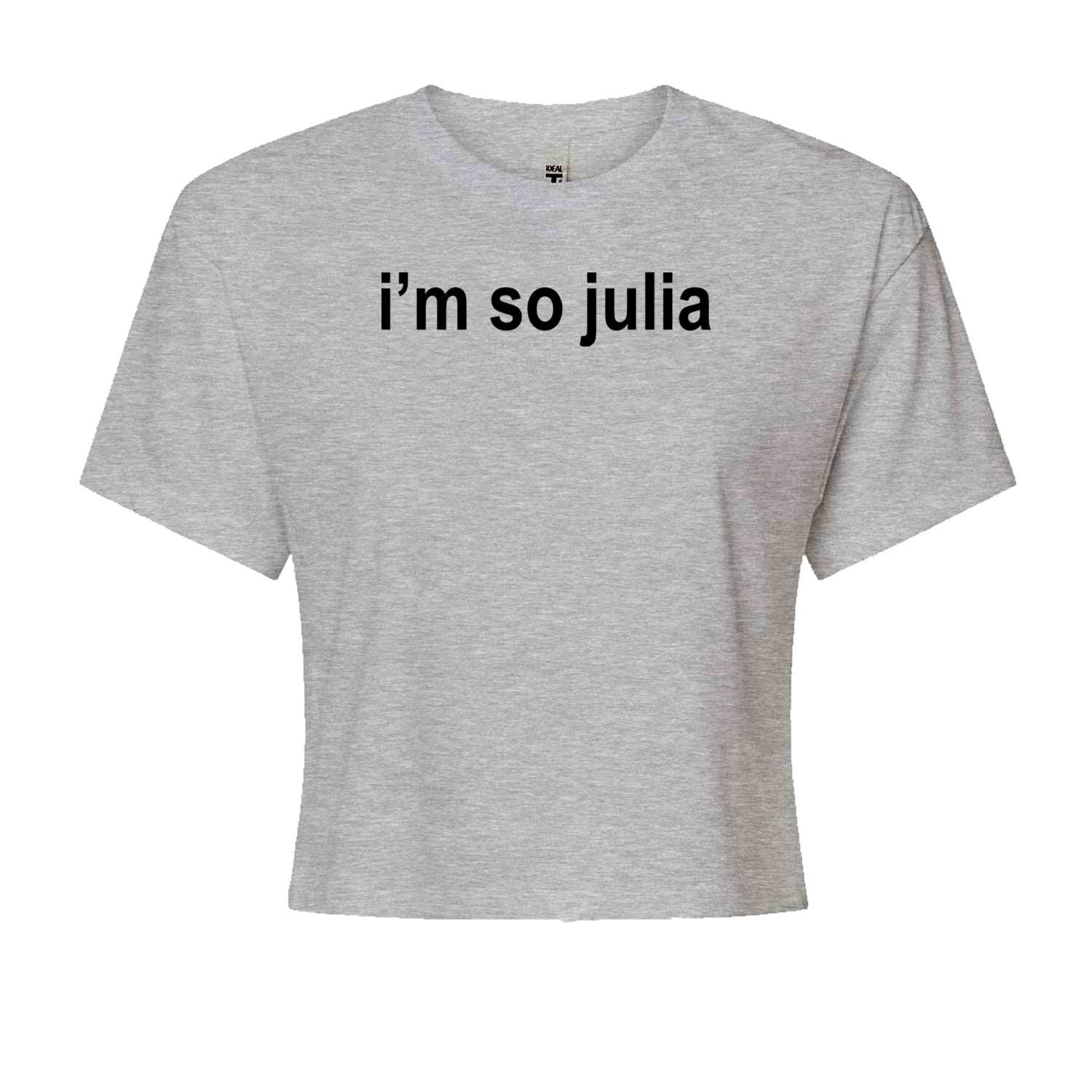 I'm So Julia Brat Green Cropped T-Shirt Heather Grey