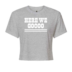 Here We Go Dem Boys Dallas Football Cropped T-Shirt Heather Grey