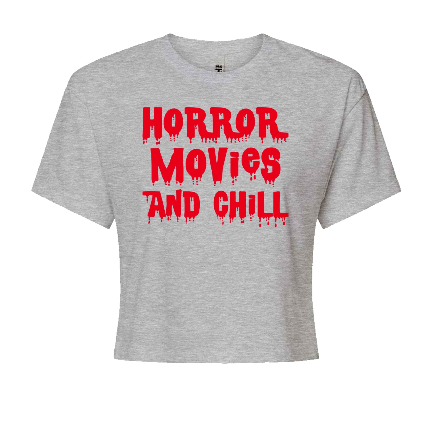 Horror Movies and ChillCropped T-Shirt Black