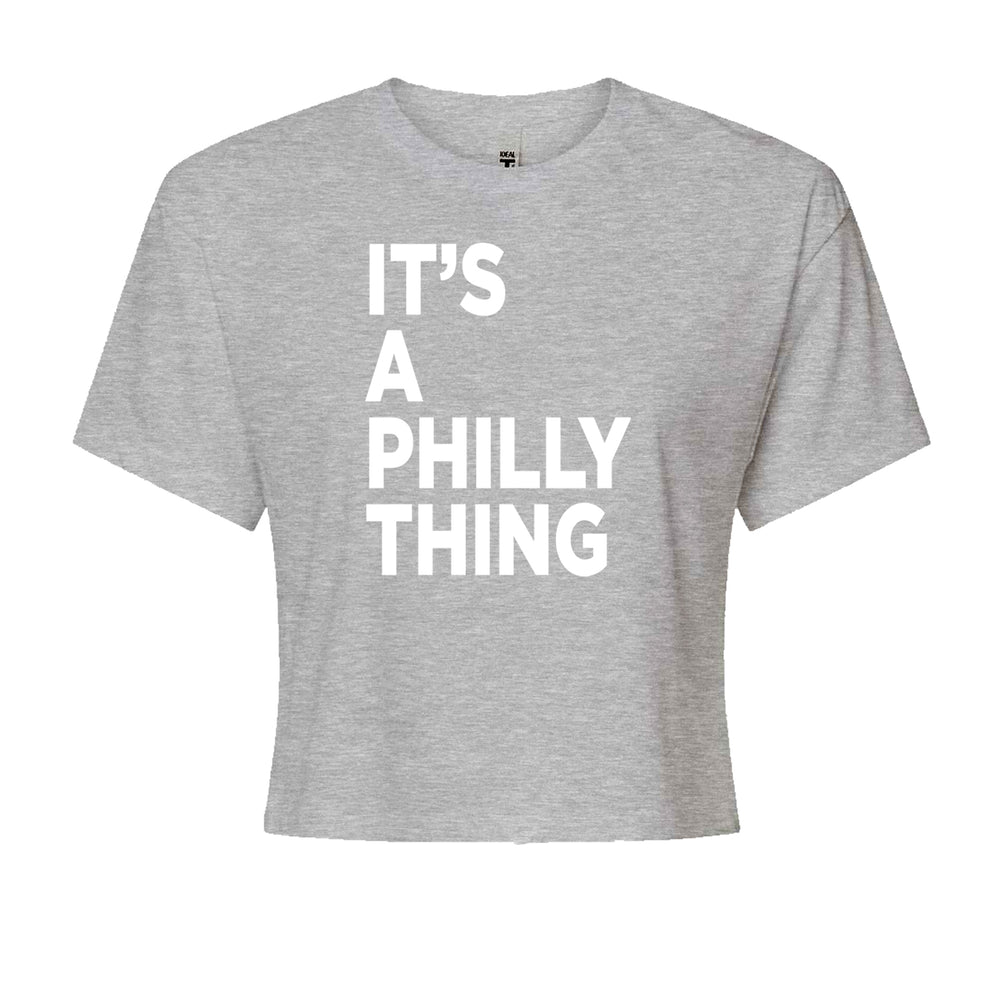 PHILLY It's A Philly Thing Cropped T-Shirt Heather Grey