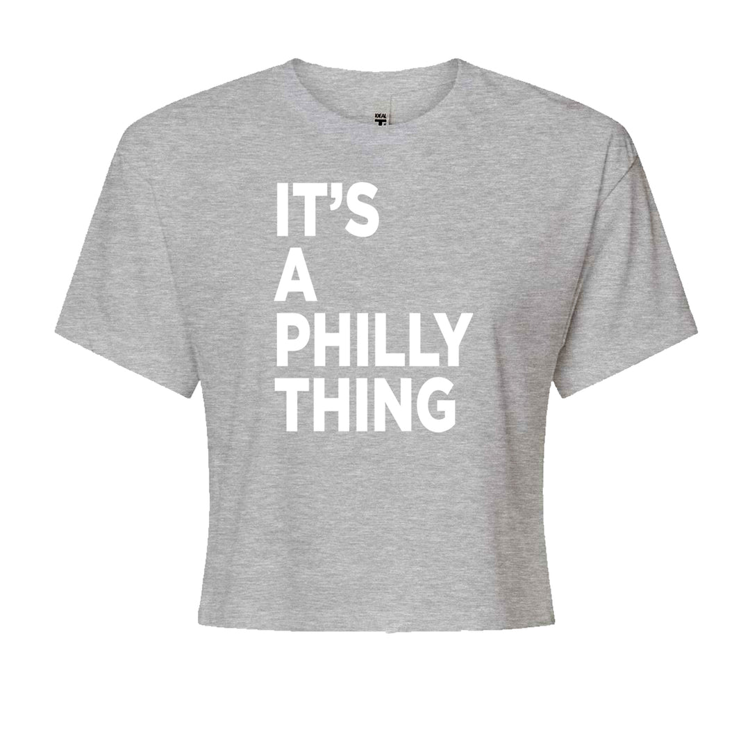 PHILLY It's A Philly Thing Cropped T-Shirt Heather Grey