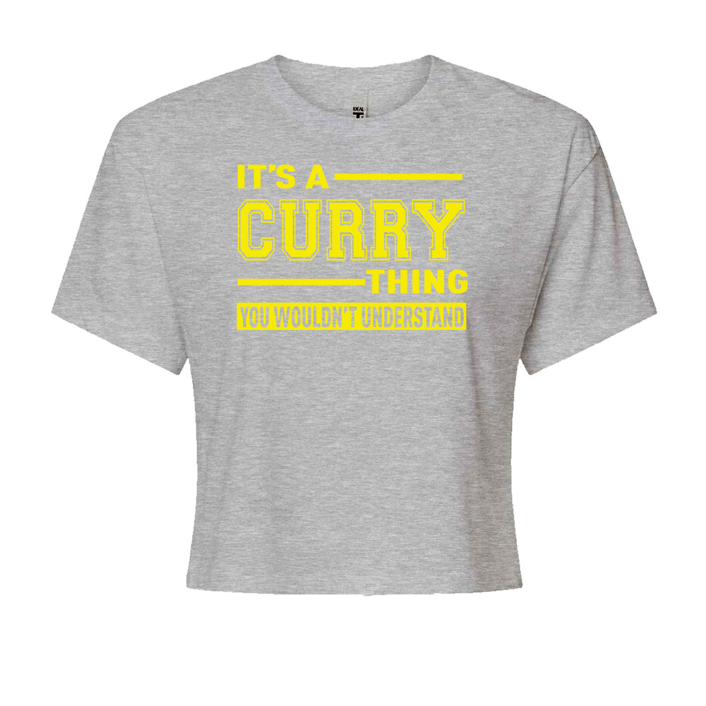 It's A Curry Thing, You Wouldn't Understand Basketball Cropped T-Shirt Heather Grey