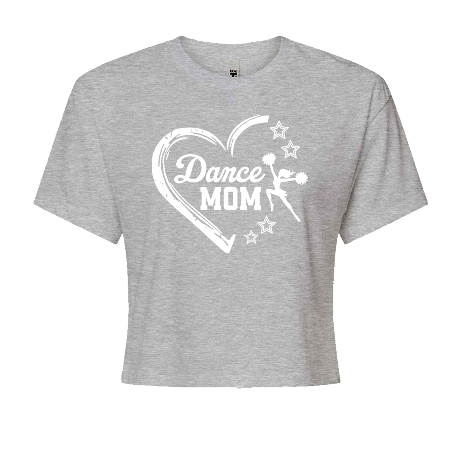 Heart Dance Mom Love Cropped T-Shirt Black