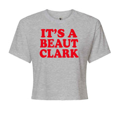 It's a Beaut Clark Festive ChristmasCropped T-Shirt Heather Grey