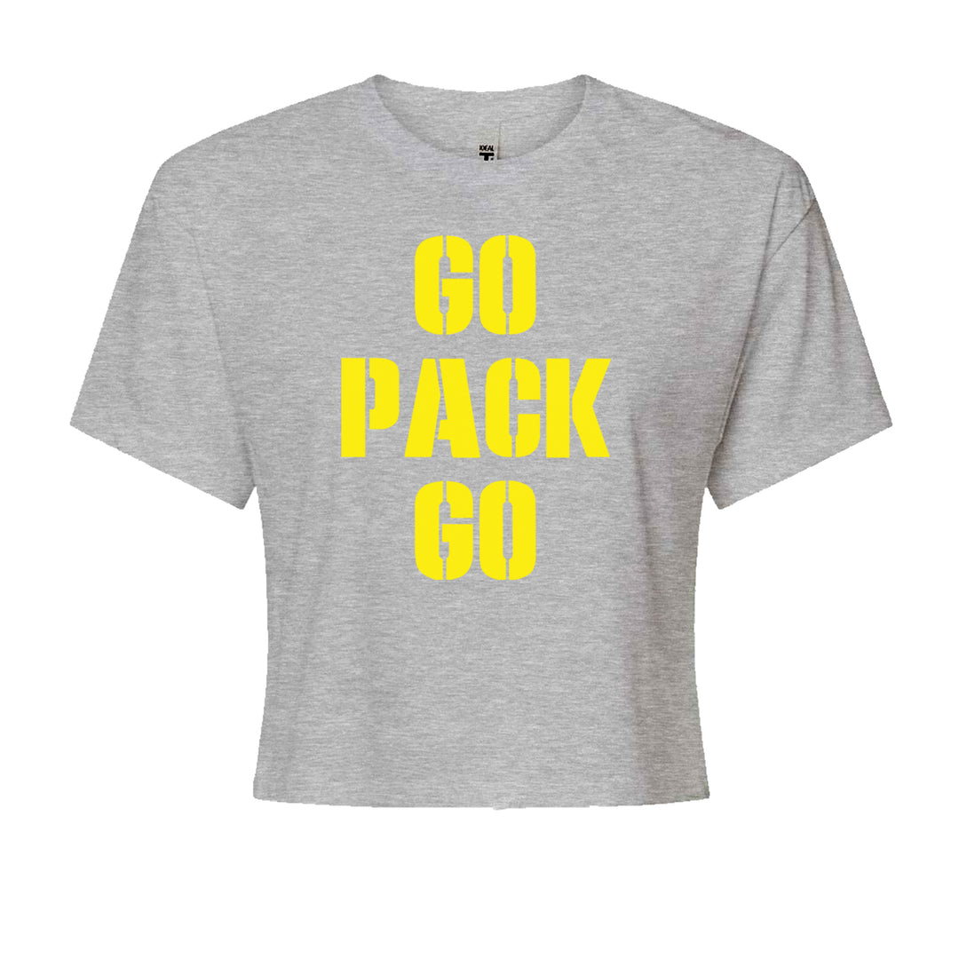 Go Pack Go Green Bay Cropped T-Shirt Heather Grey