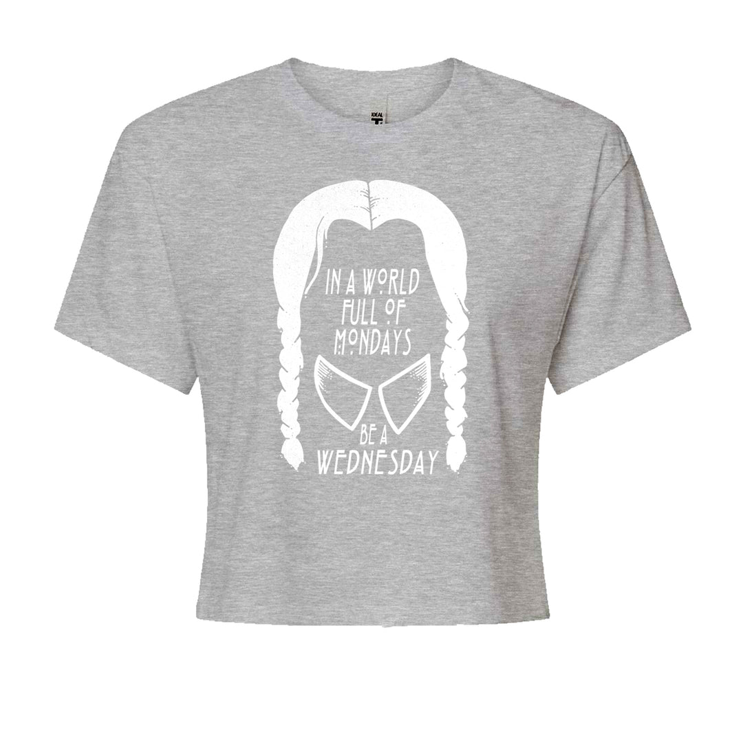 In  A World Full Of Mondays, Be A Wednesday Cropped T-Shirt Heather Grey