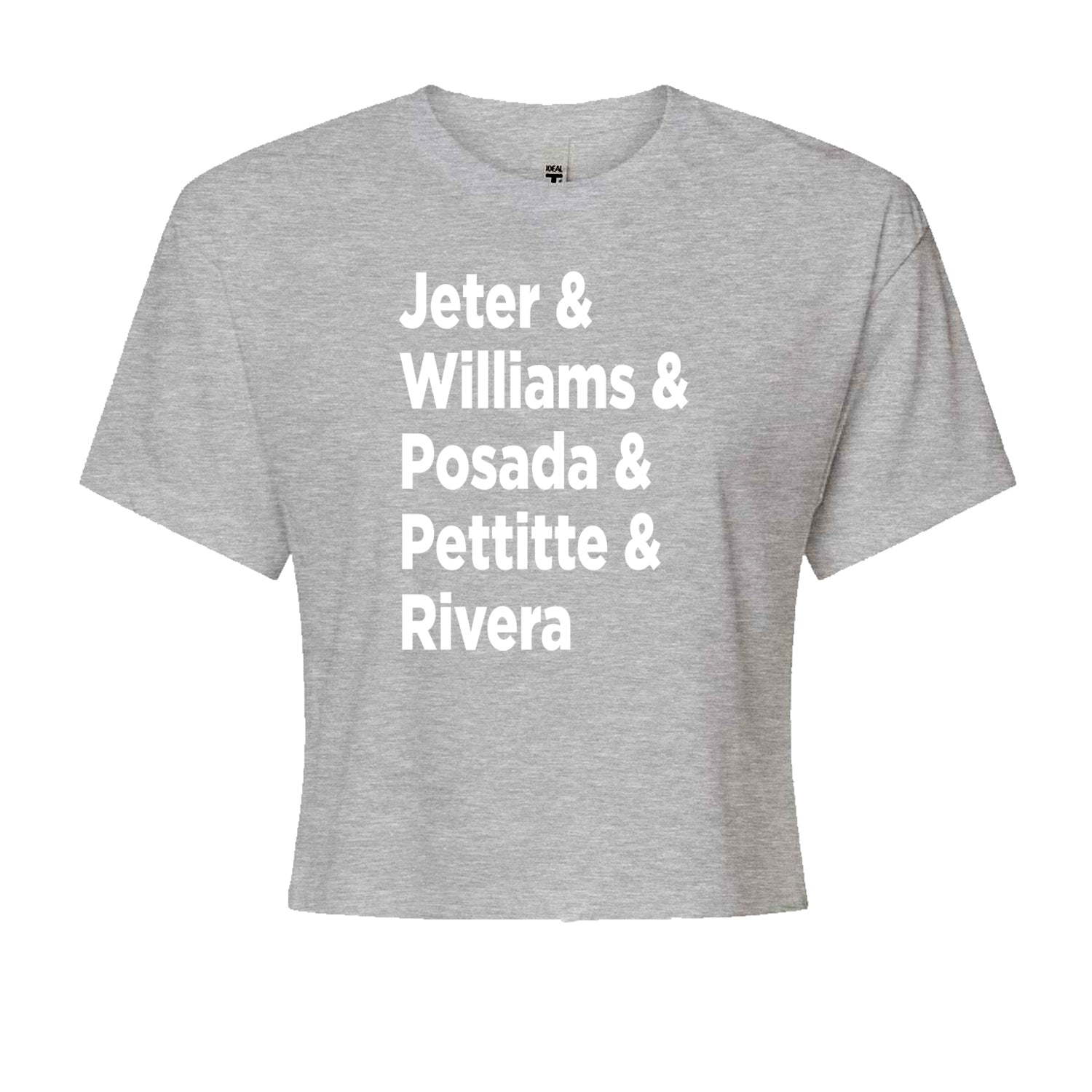 Jeter & Williams & Posada & Pettitte & Rivera Cropped T-Shirt Heather Grey