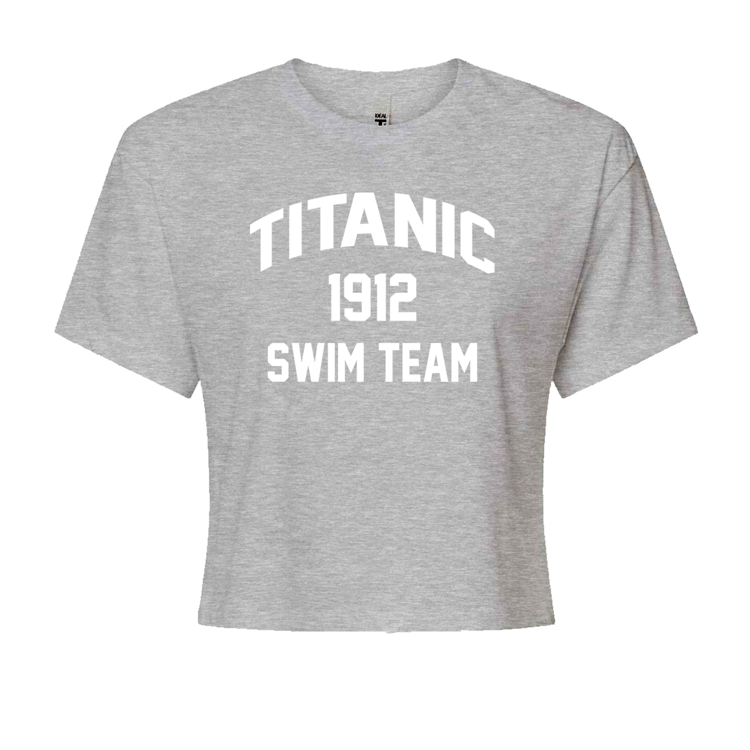 Titanic Swim Team 1912 Funny Cruise Cropped T-Shirt Heather Grey