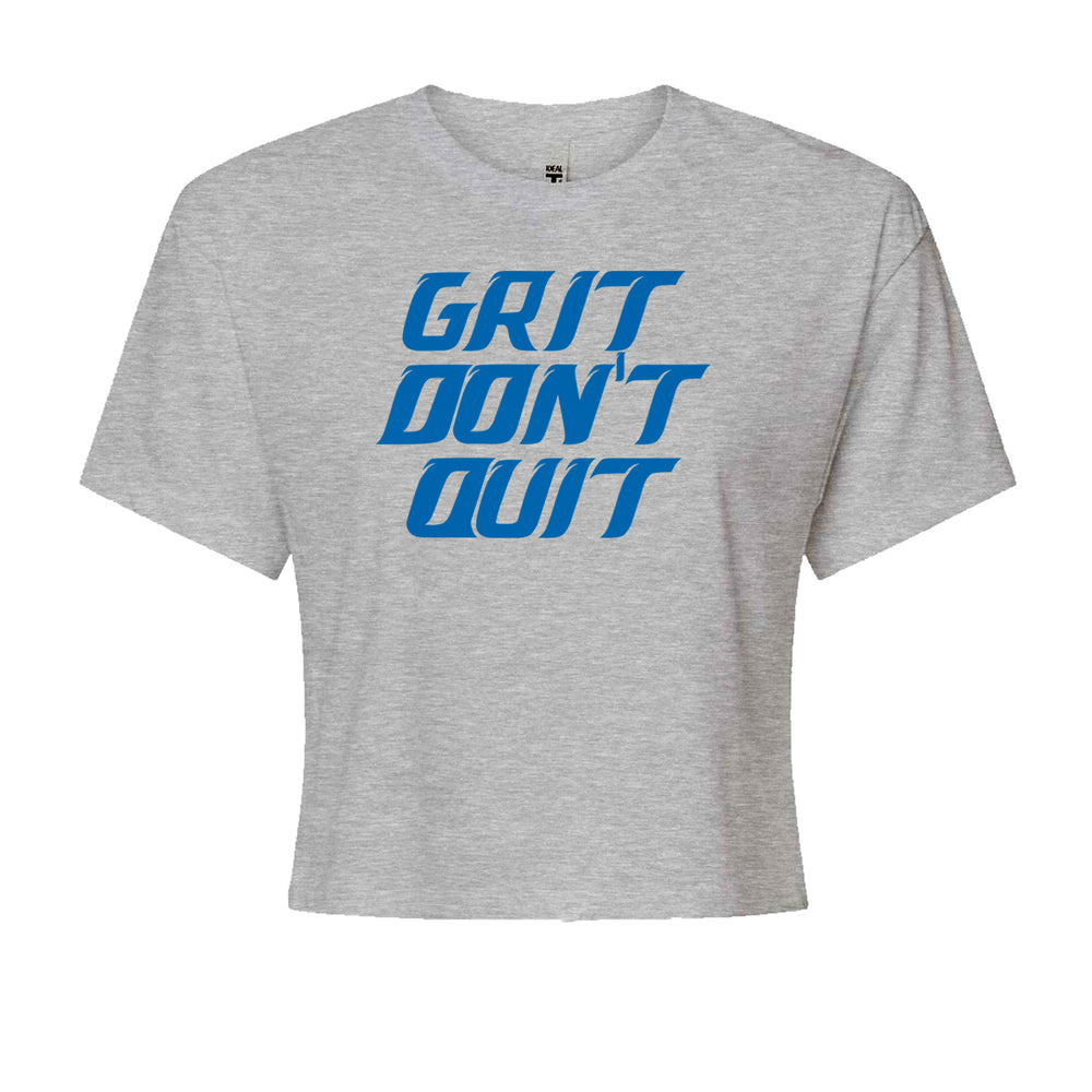 Grit Don't Quit Detroit Grit Cropped T-Shirt Heather Grey