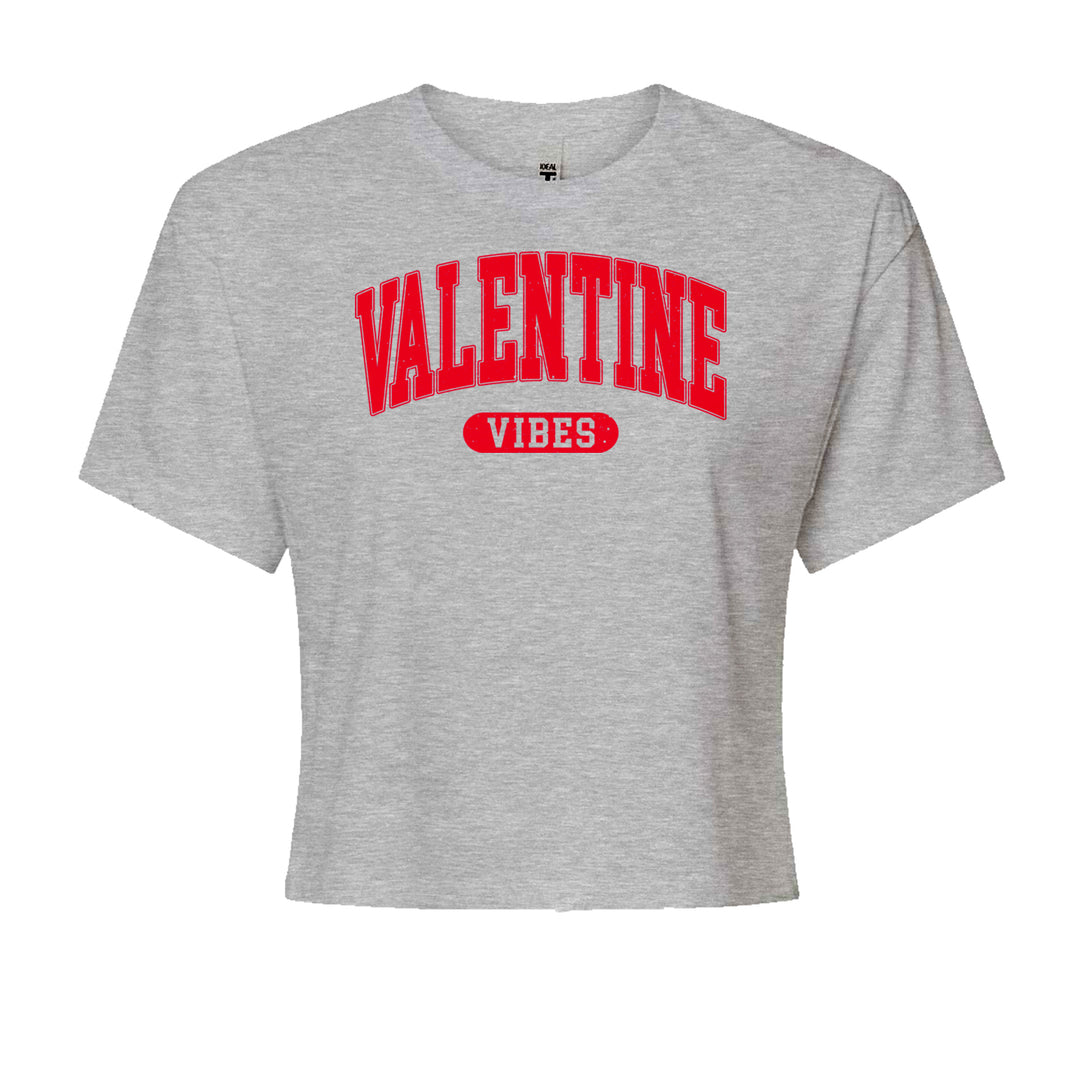 Valentines VibesCropped T-Shirt Heather Grey