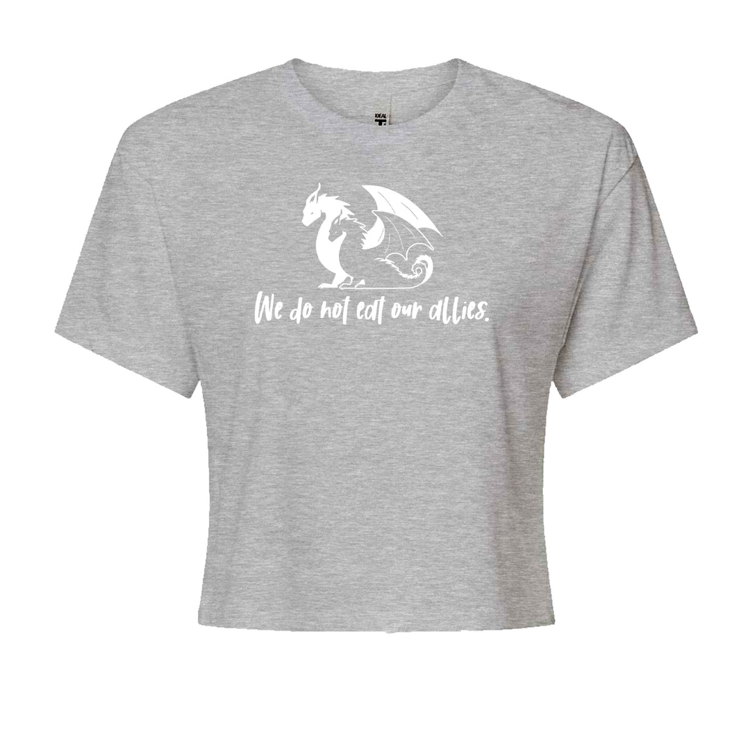 We Do Not Eat Our Allies Fourth Wing BasgiathCropped T-Shirt Heather Grey