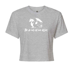 We Do Not Eat Our Allies Fourth Wing BasgiathCropped T-Shirt Heather Grey