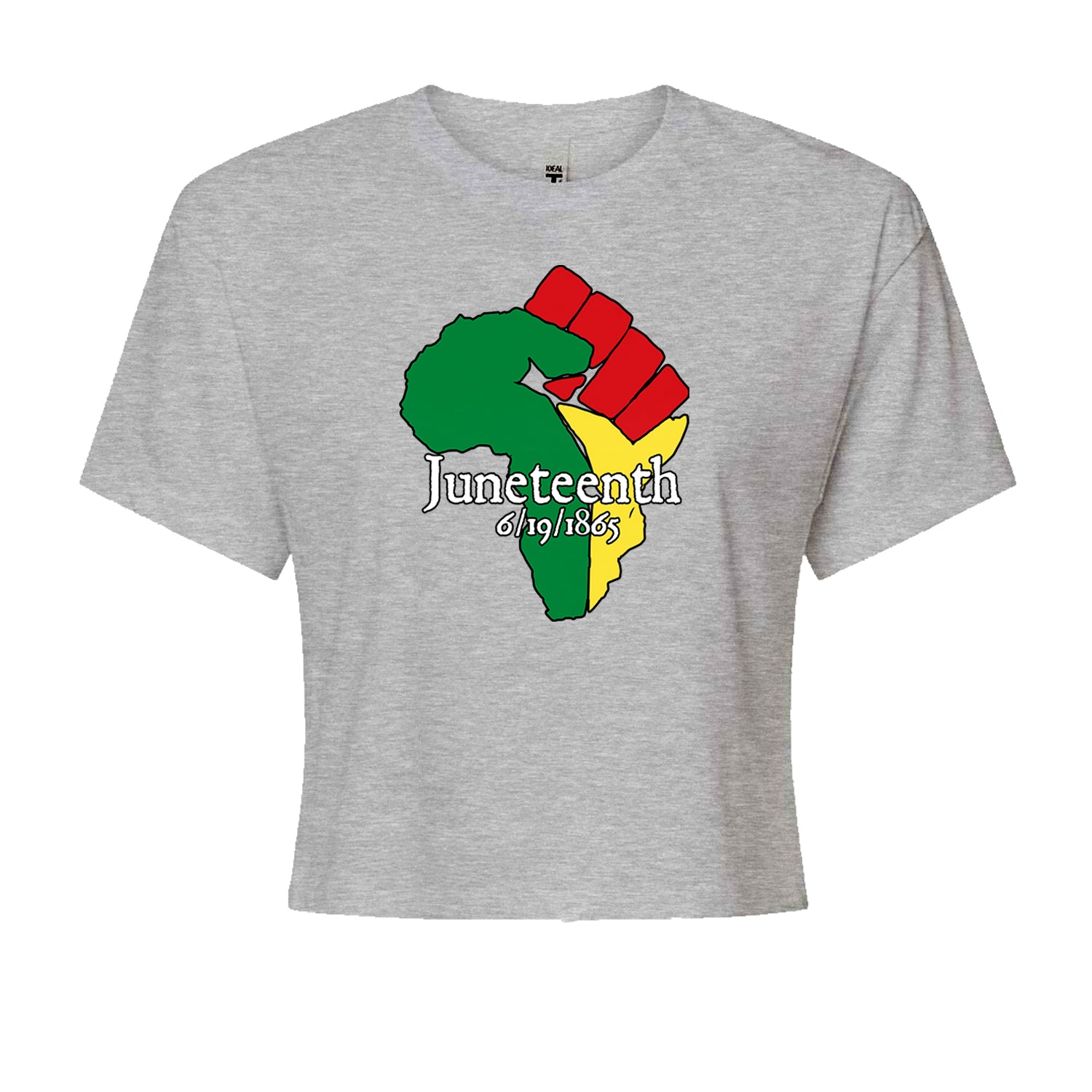 Juneteenth Raised Fist Africa Celebrate Emancipation DayCropped T-Shirt Heather Grey