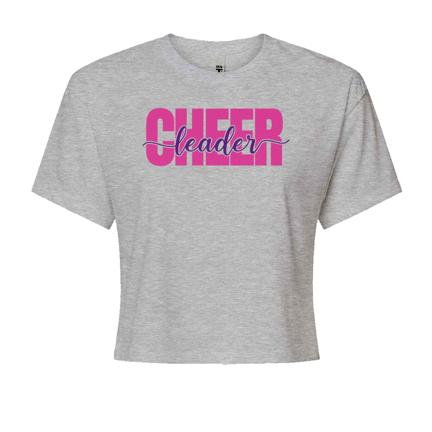 Cheerleader with Scripted Flair Cropped T-Shirt Heather Grey