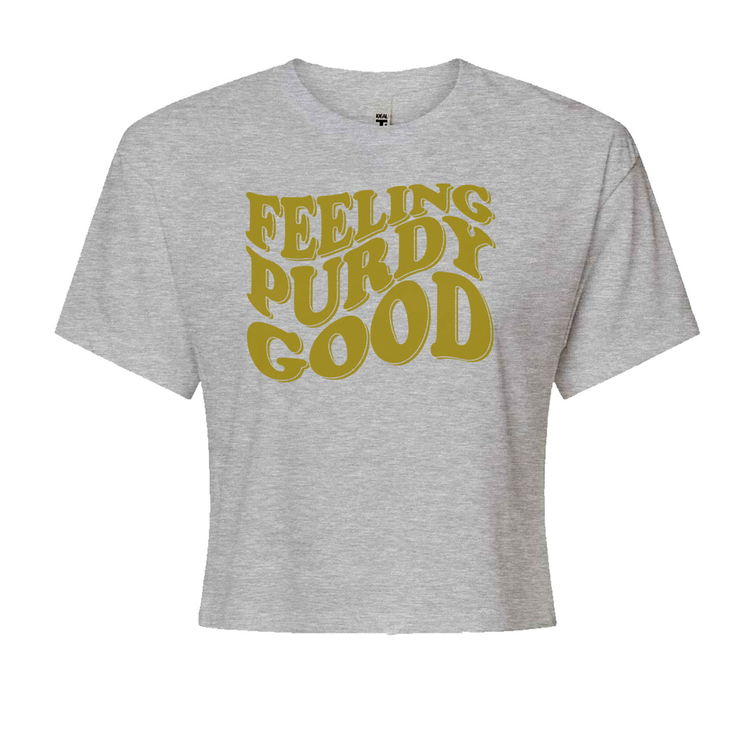 Feeling Purdy Good San Francisco Cropped T-Shirt Heather Grey