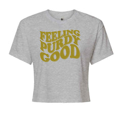Feeling Purdy Good San Francisco Cropped T-Shirt Heather Grey