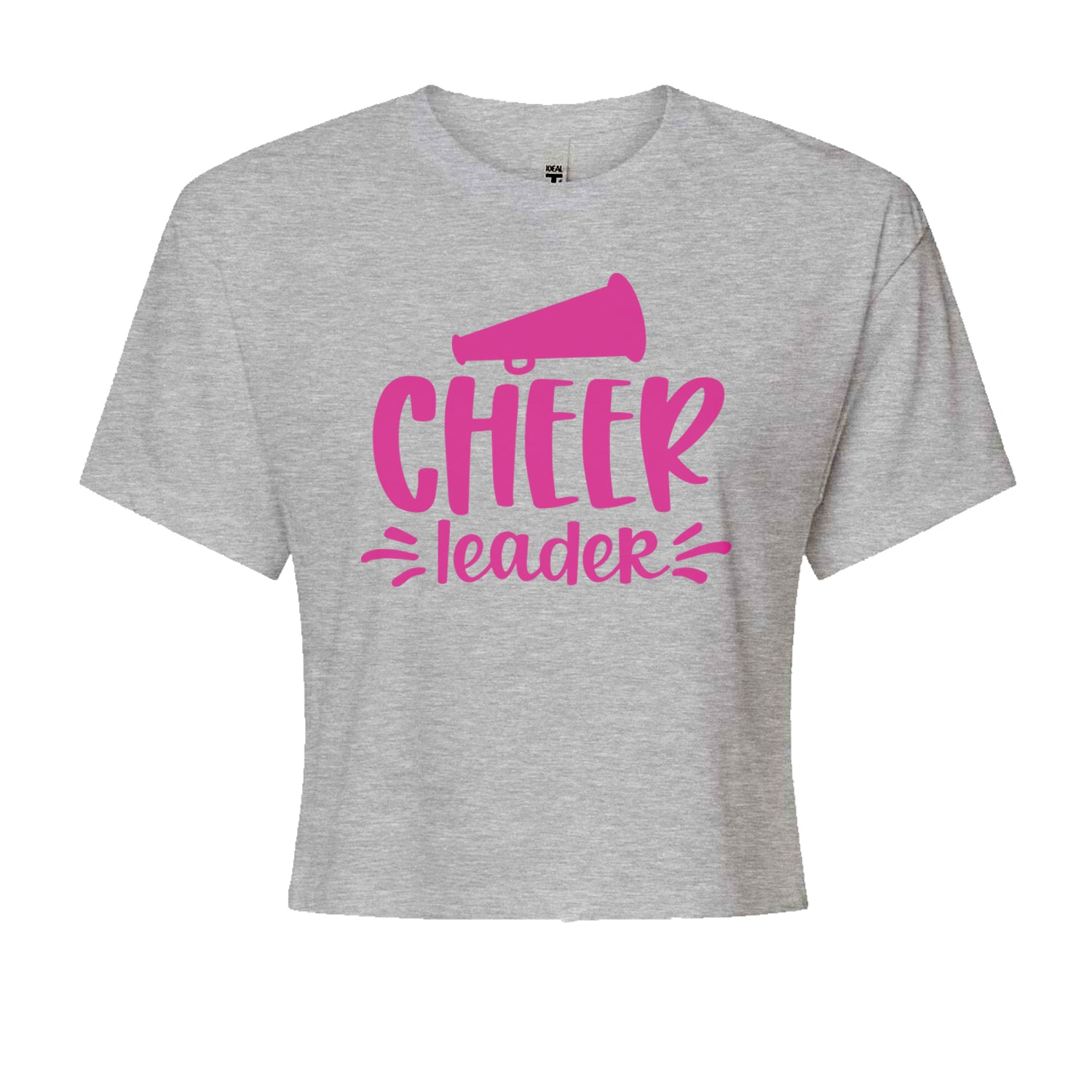 Cheerleader Bullhorn Cropped T-Shirt Heather Grey