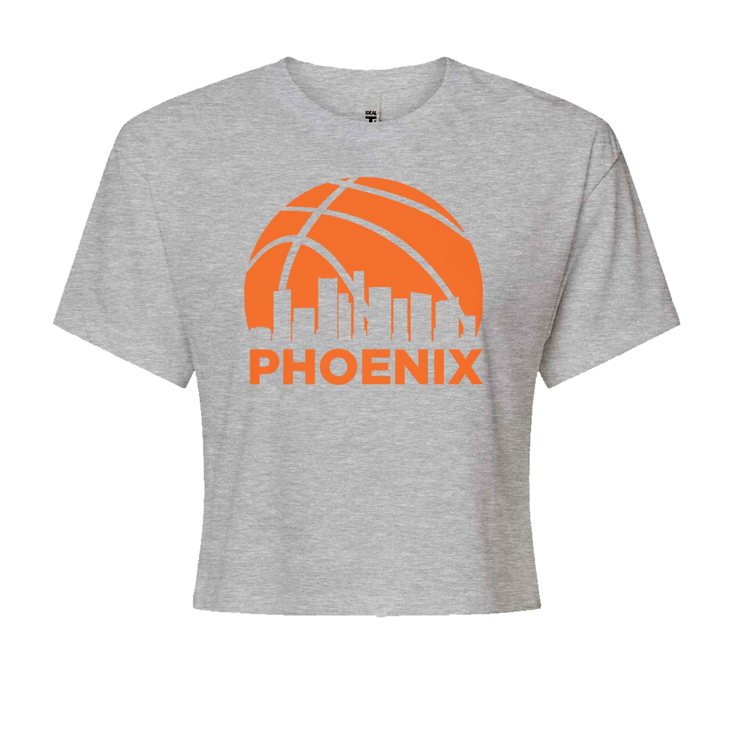 Phoenix Basketball Sunset City Skyline Cropped T-Shirt Black