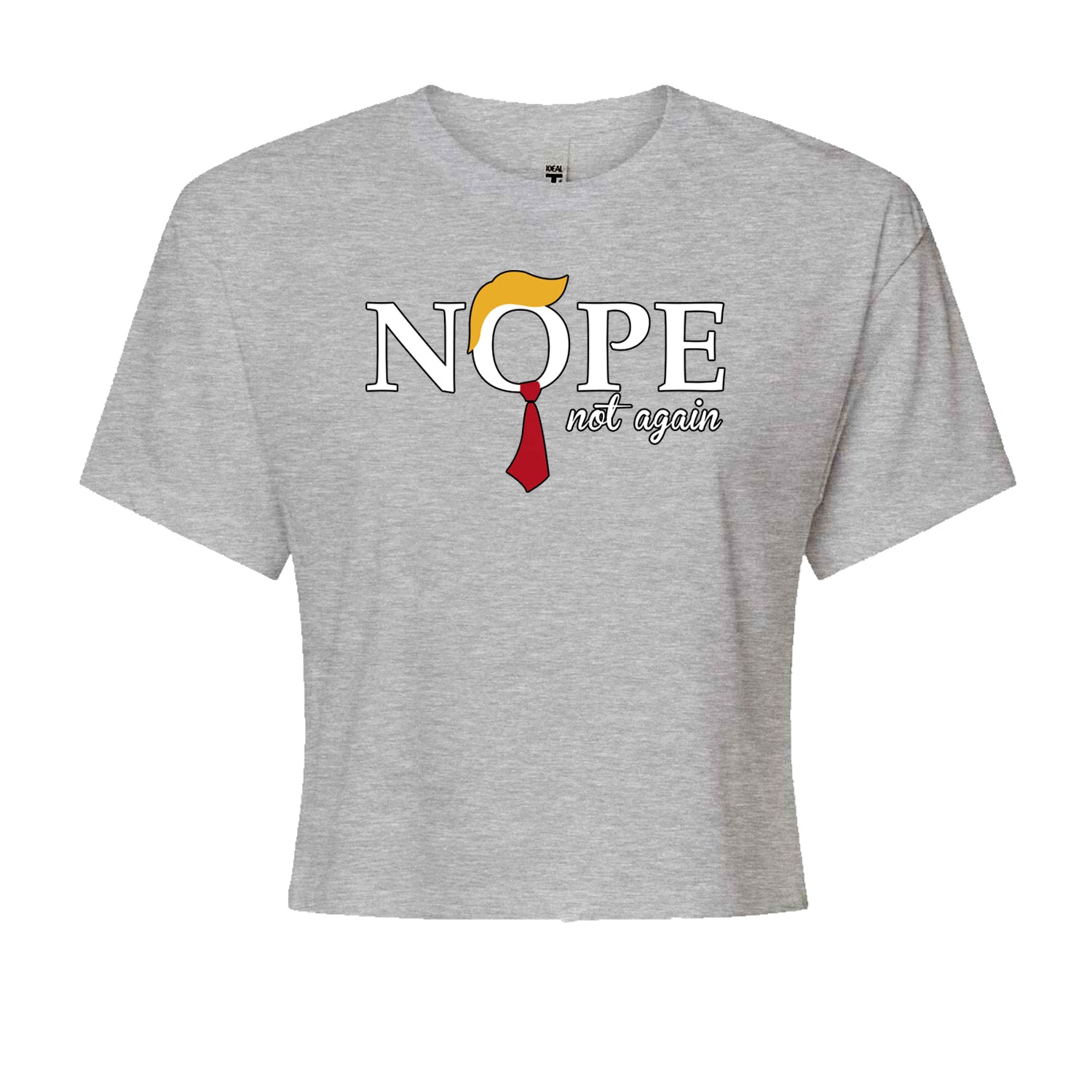 Nope Not Again Anti-Trump 2024Cropped T-Shirt Heather Grey