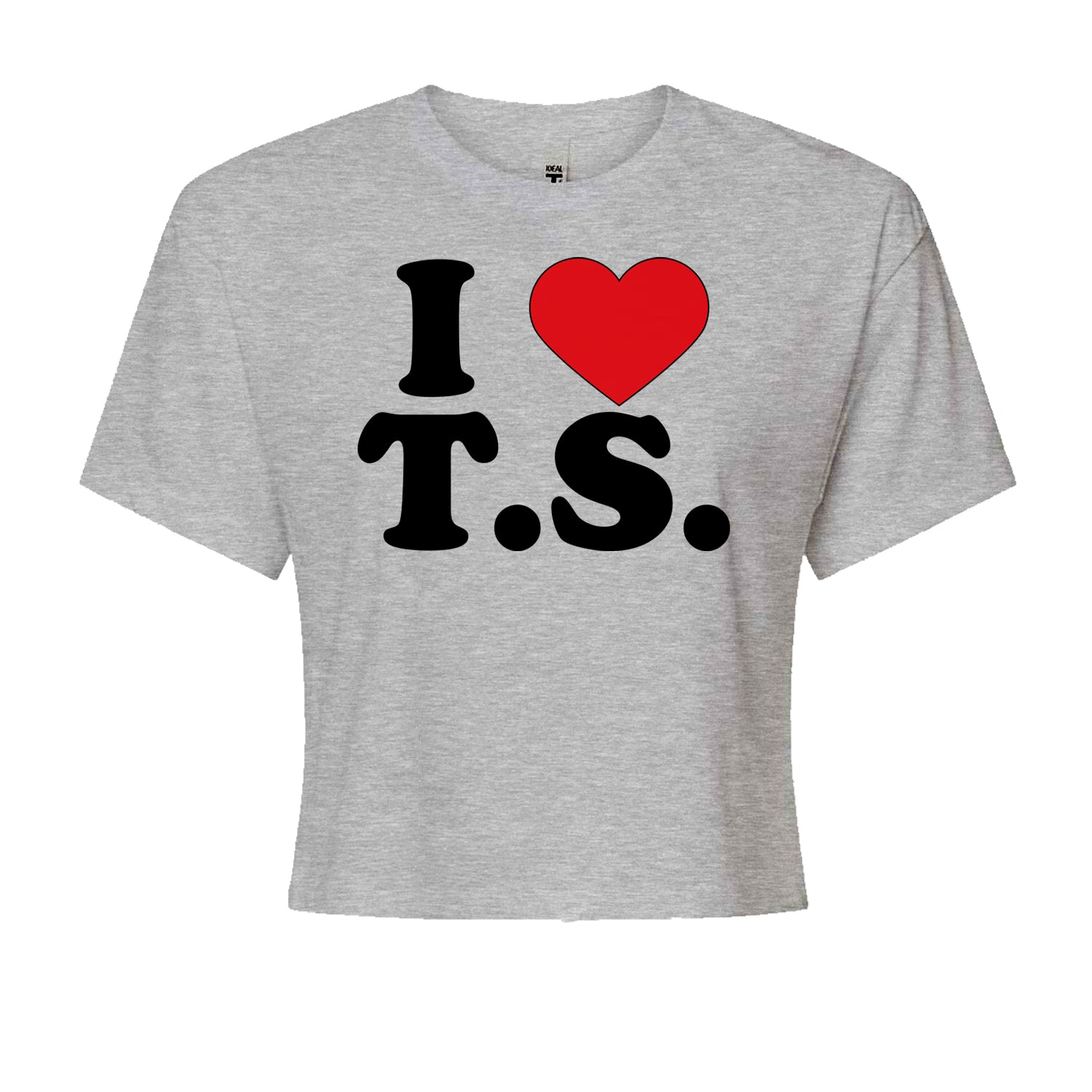 I Heart T.S. Concert Music Lover  Cropped T-Shirt Heather Grey