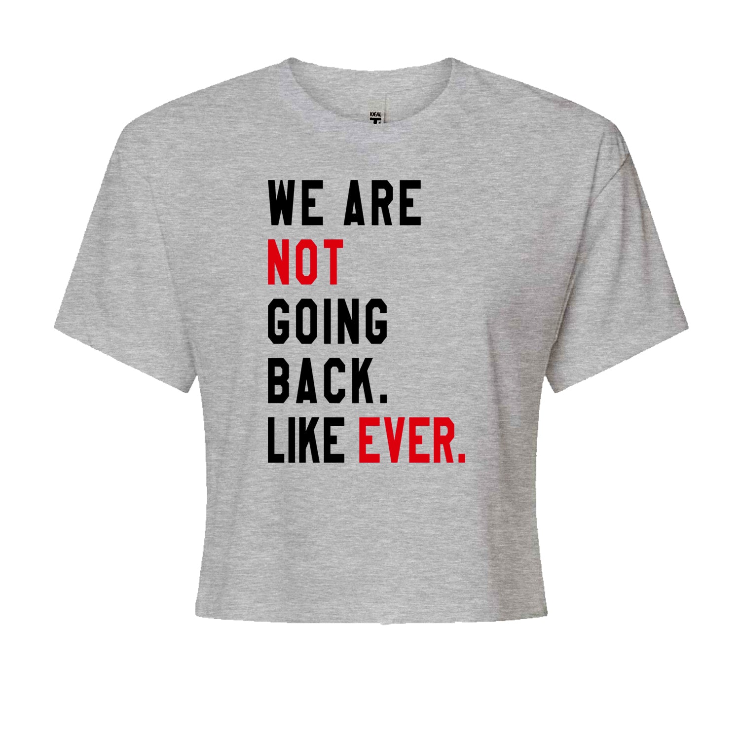 We Are Not Going Back Like Ever Vote For Kamala Cropped T-Shirt Heather Grey