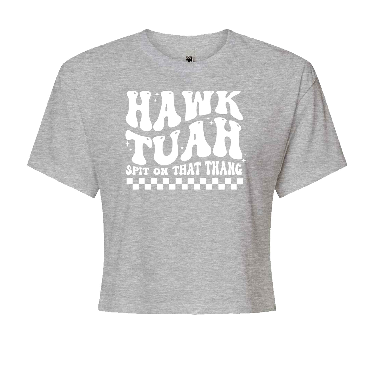 Hawk Tuah Spit On That Thang Cropped T-Shirt Black