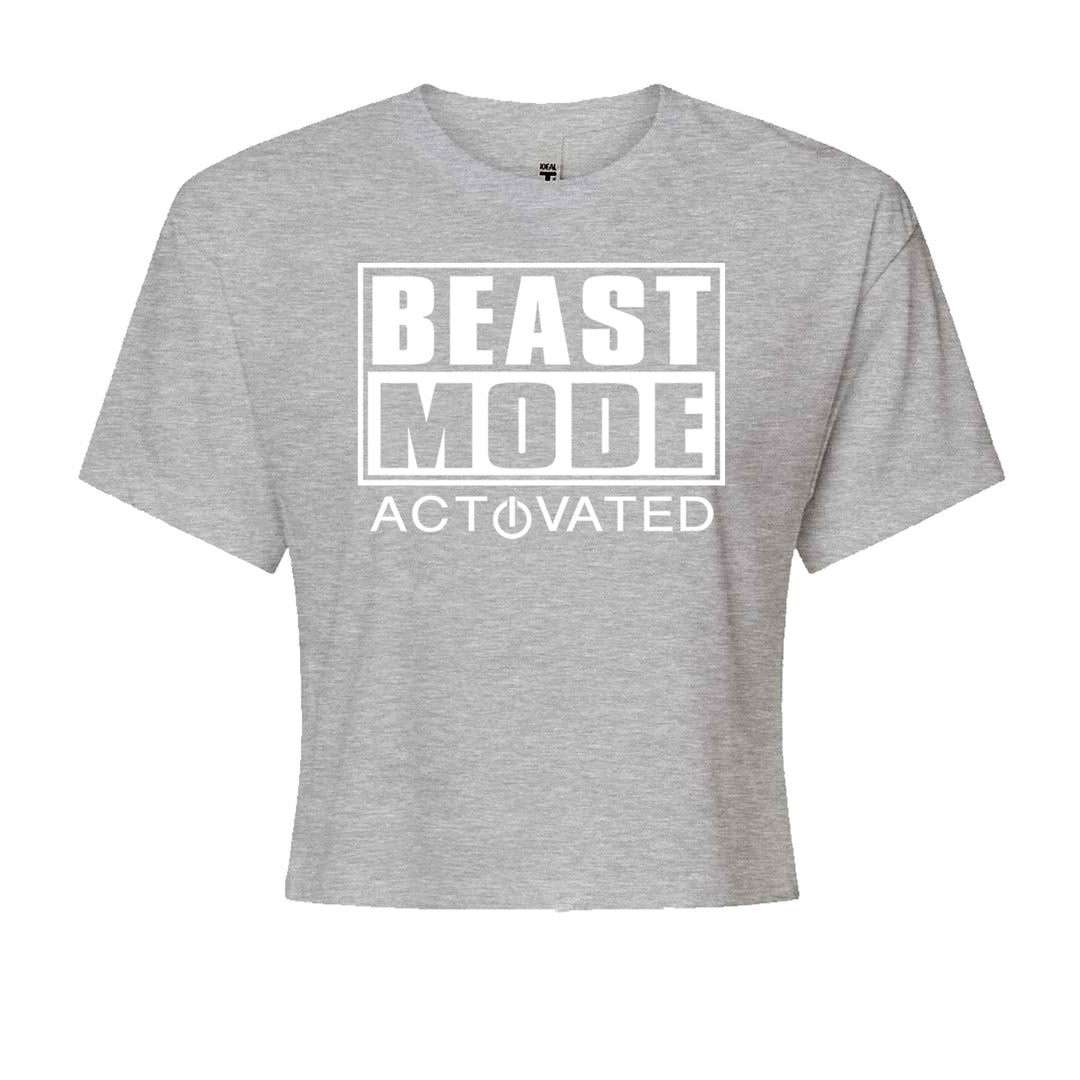 Activated Beast Mode Workout Gym Clothing Cropped T-Shirt Heather Grey