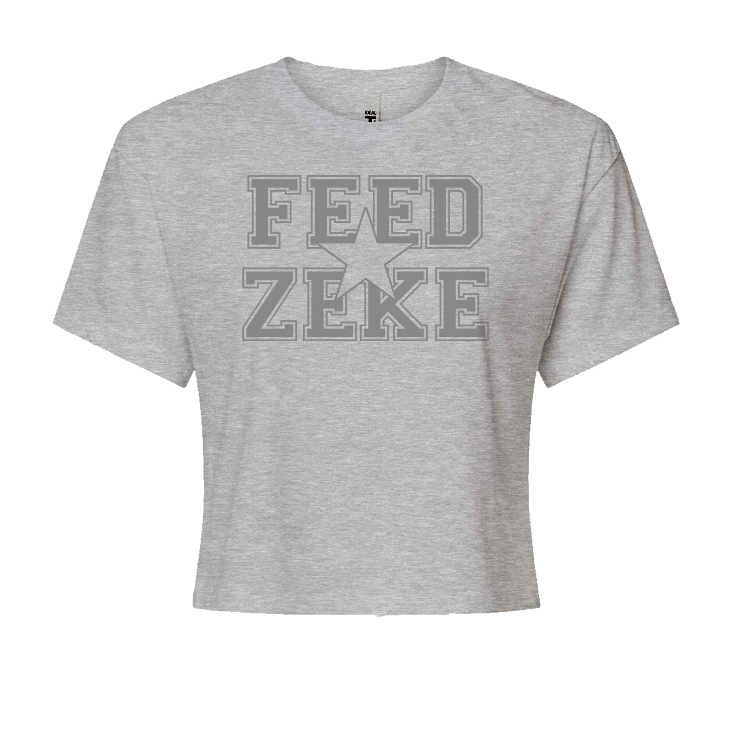 Feed Zeke FootballCropped T-Shirt Heather Grey