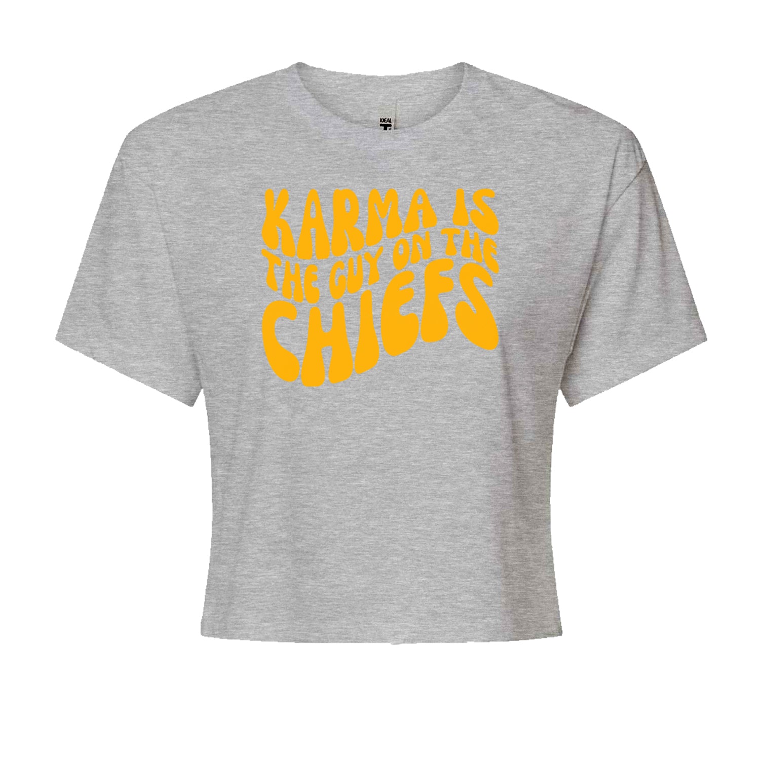 Karma Is The Guy On The Chiefs Boyfriend Cropped T-Shirt Heather Grey